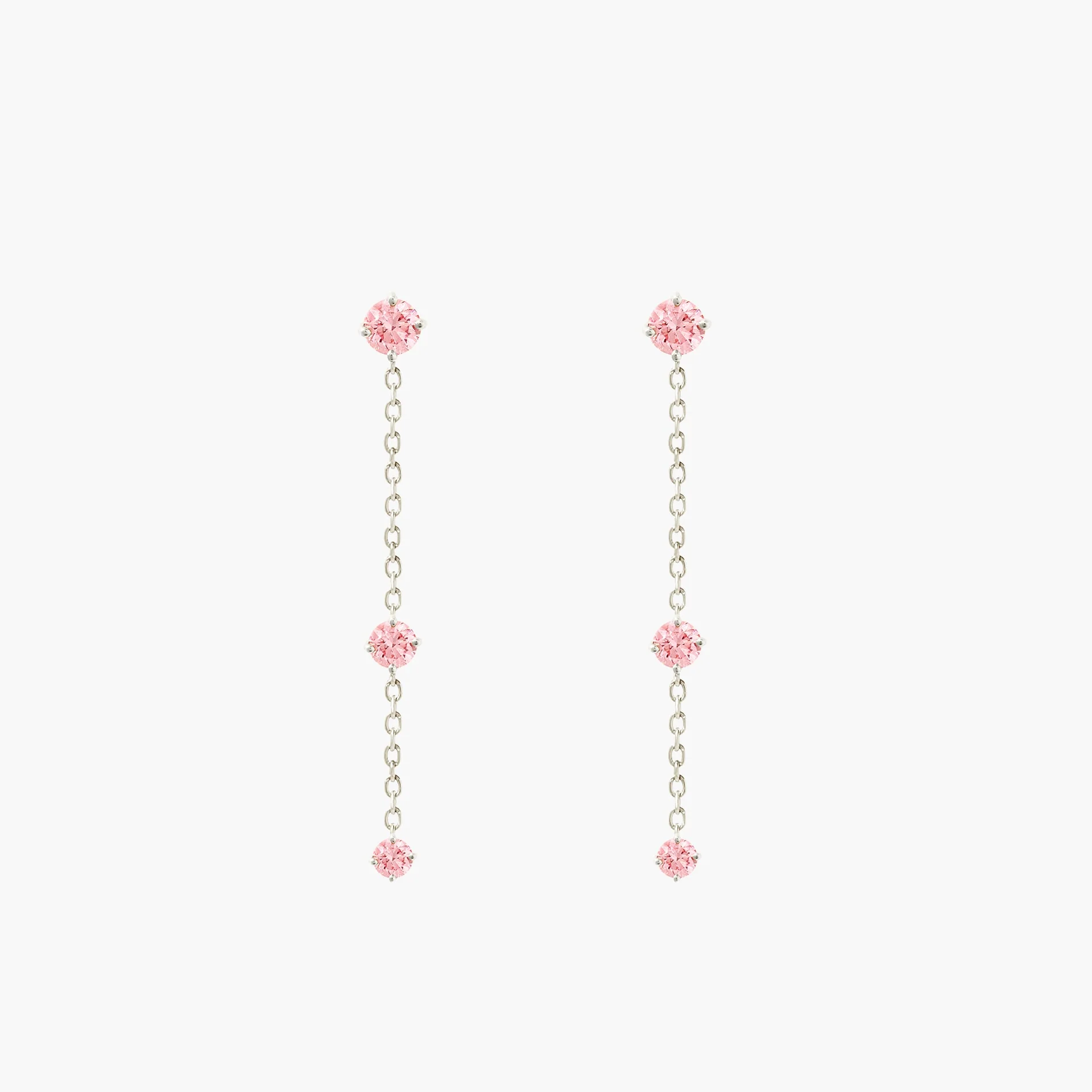Pink Diamond Drop Earrings