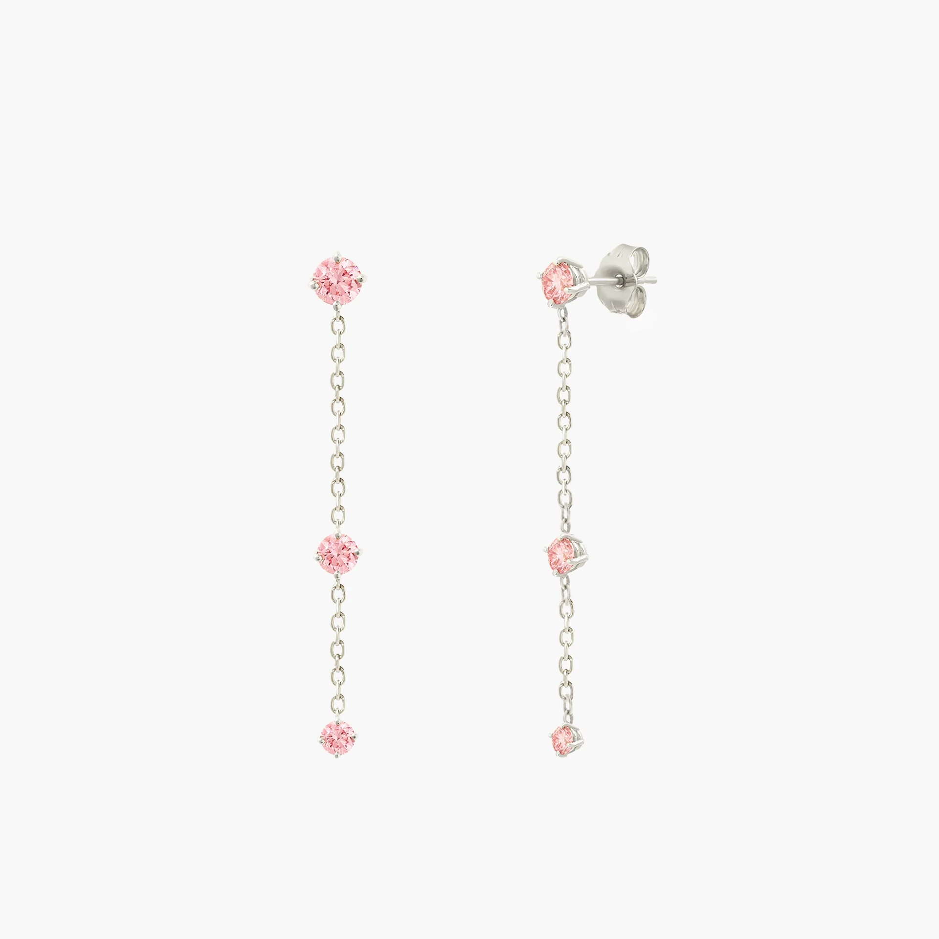 Pink Diamond Drop Earrings - Image 2