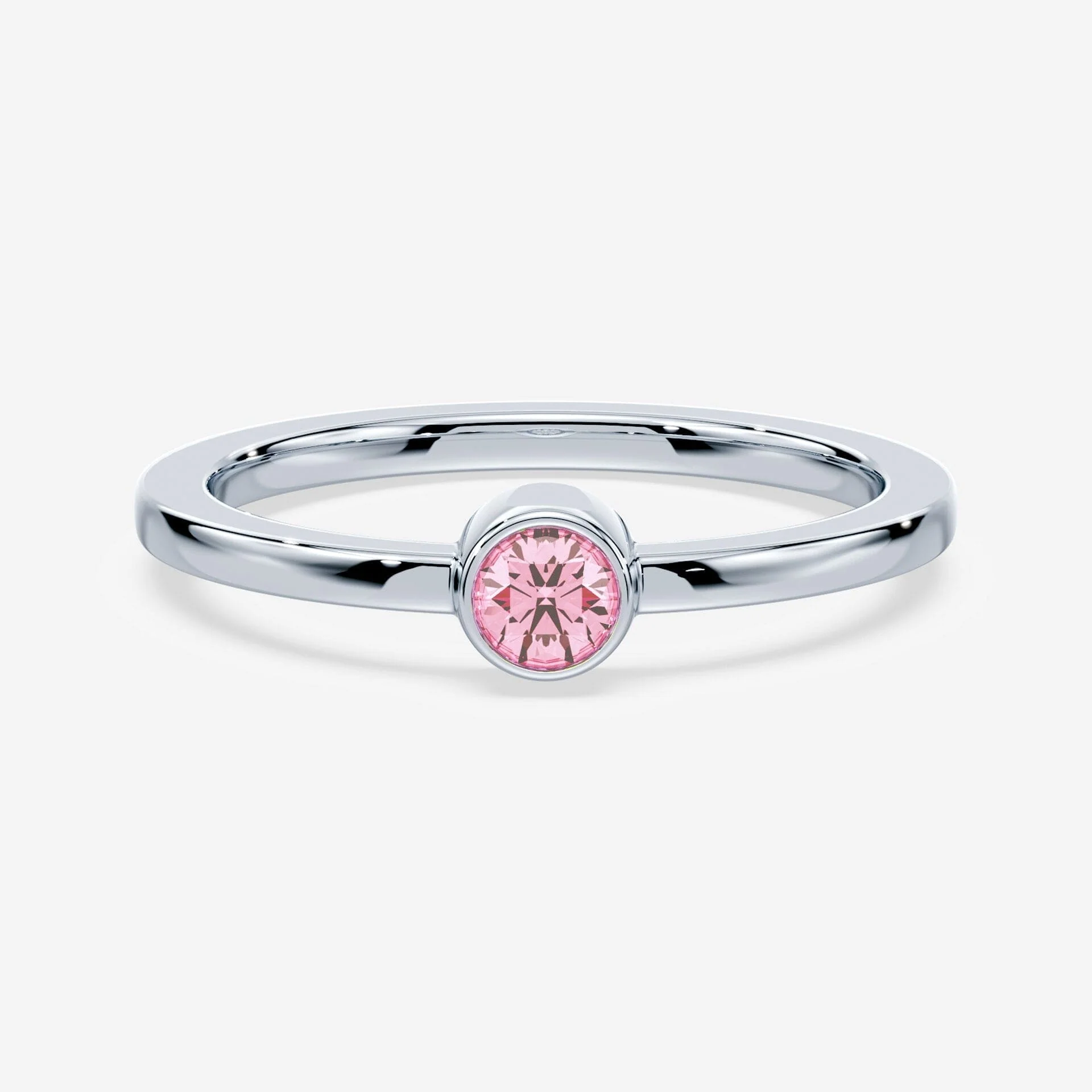 Pink Mini Bezel Ring