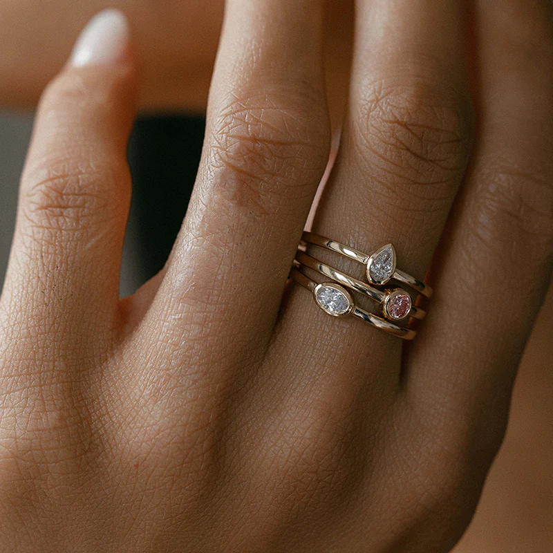 Pink Mini Bezel Ring - Image 2