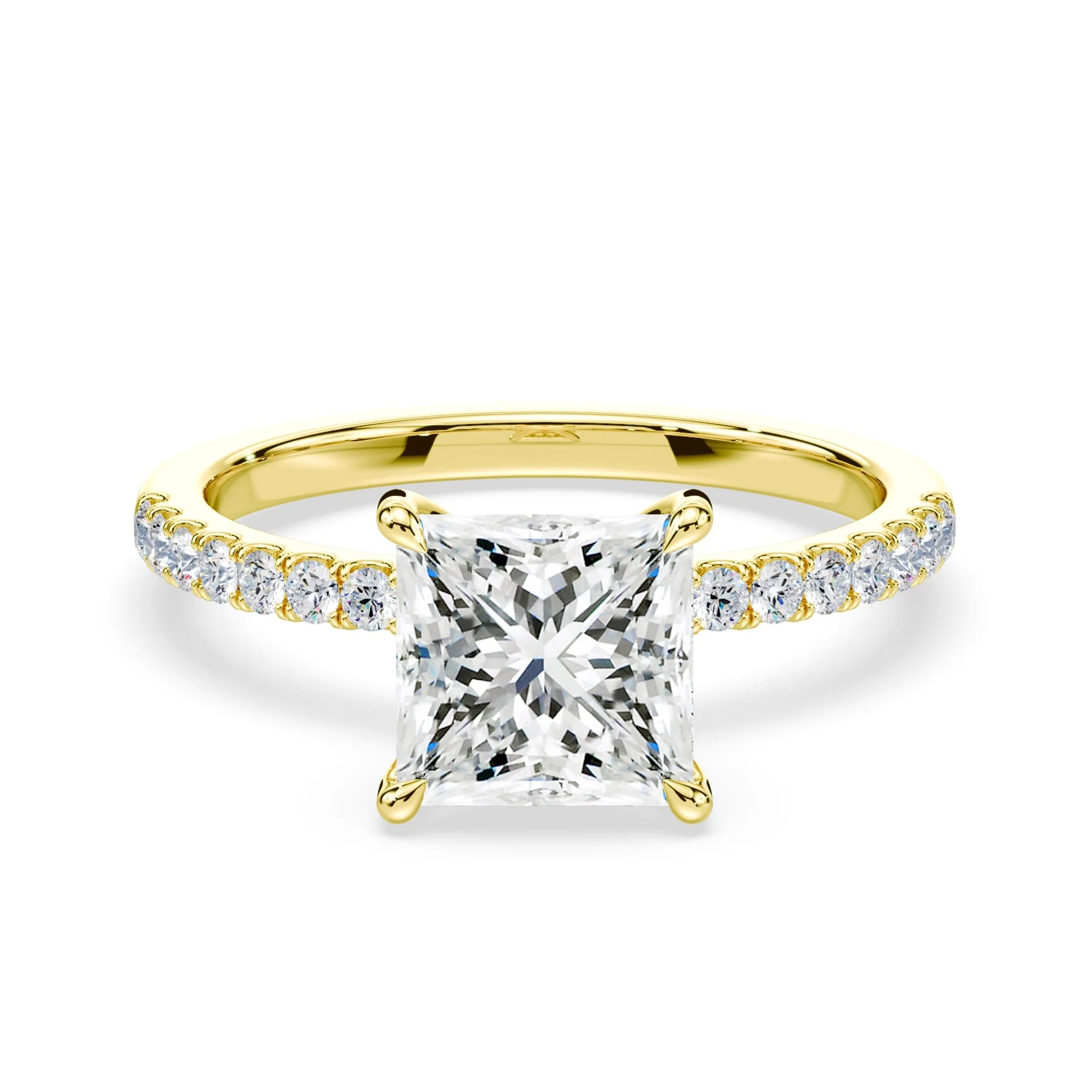 Princess Hidden Halo Pave Ring