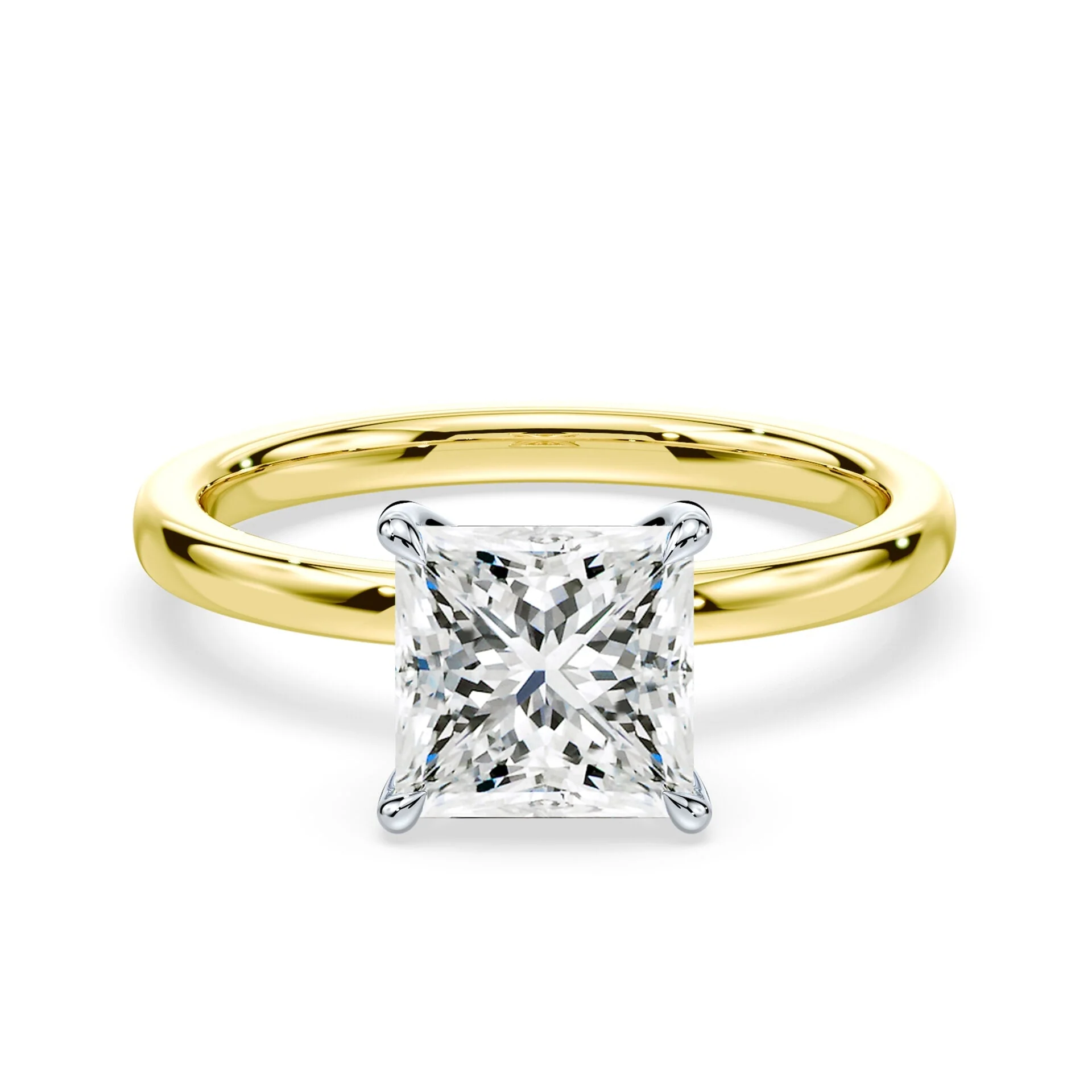 Princess Hidden Halo Engagement Ring