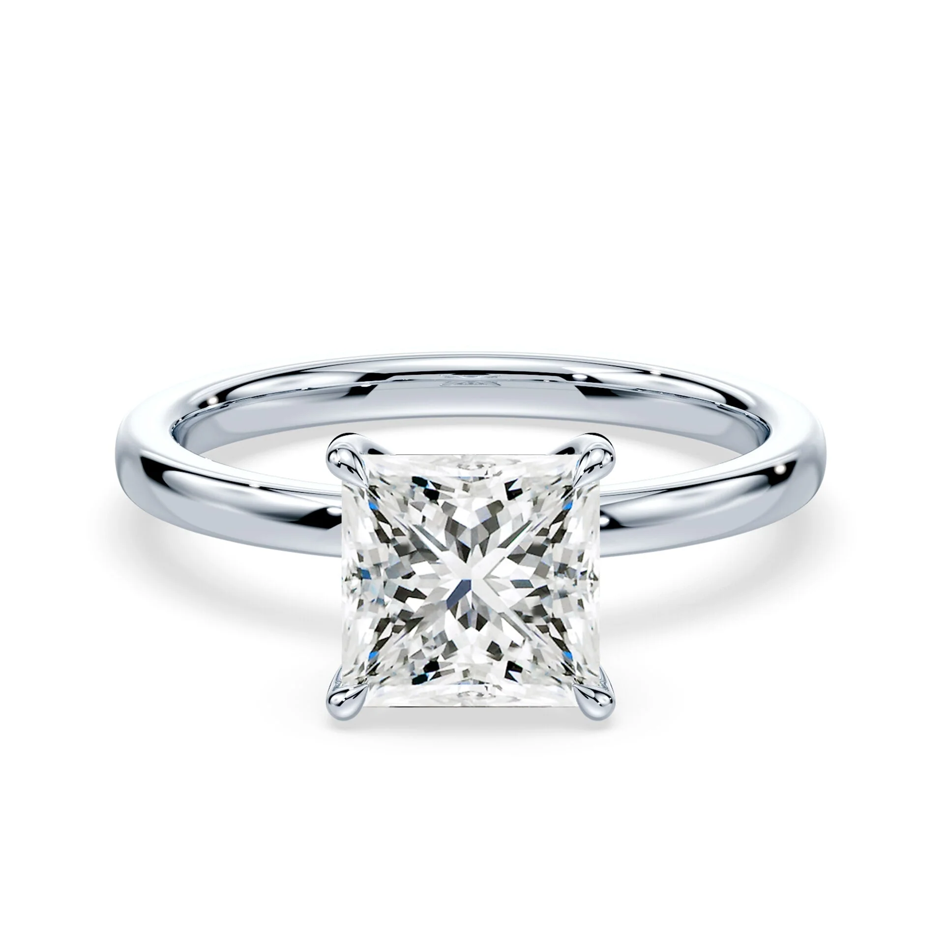 Princess Hidden Halo Engagement Ring