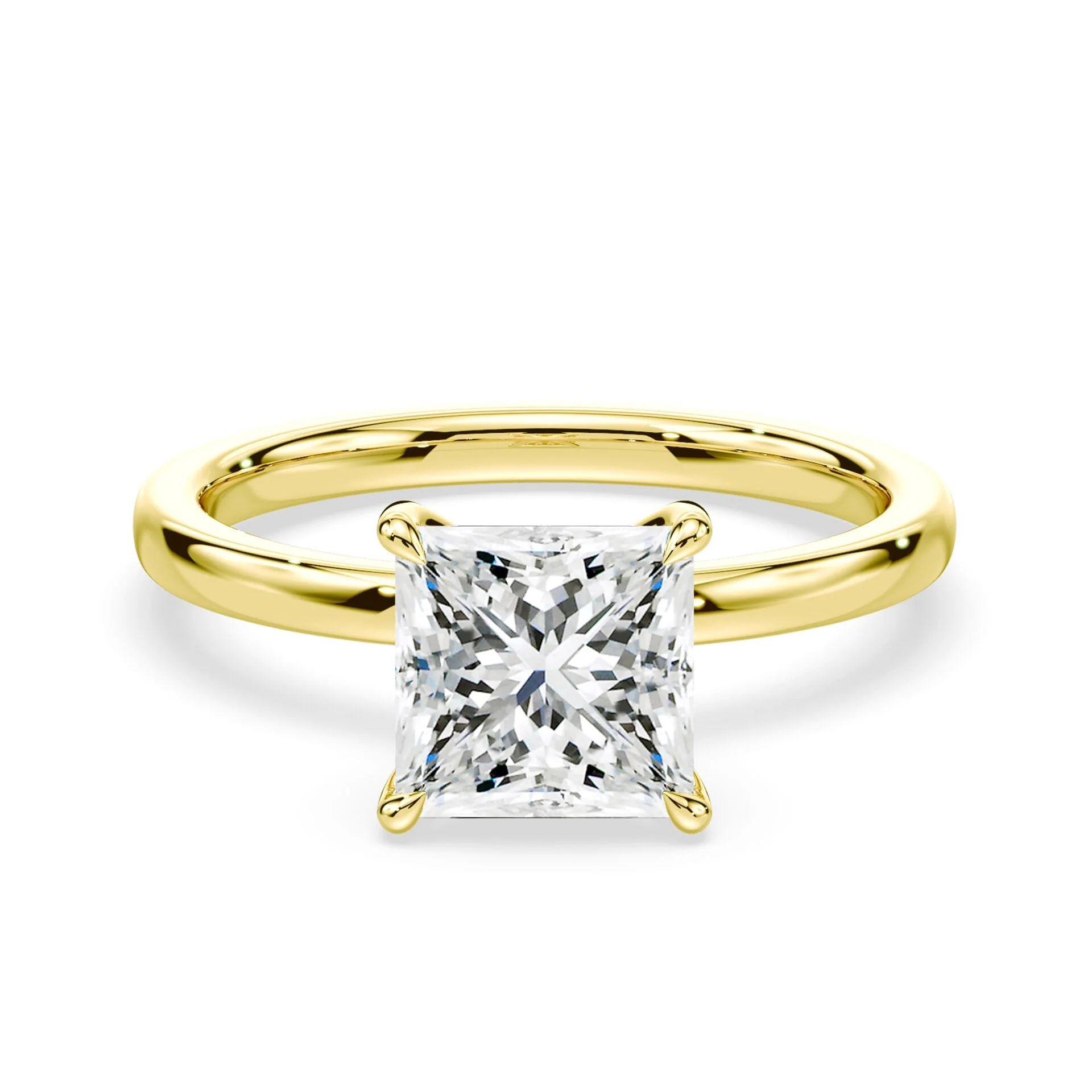 Princess Hidden Halo Engagement Ring
