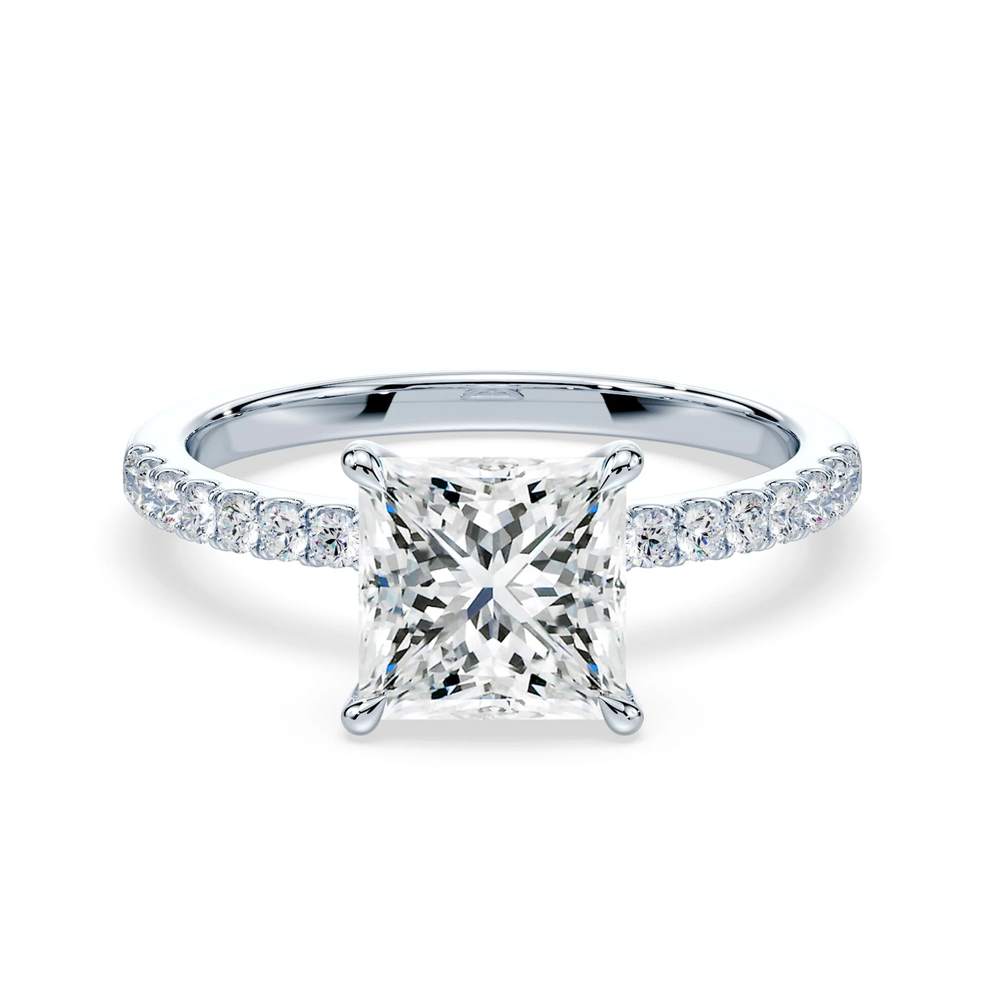 Princess Cut Pave Engagement Ring