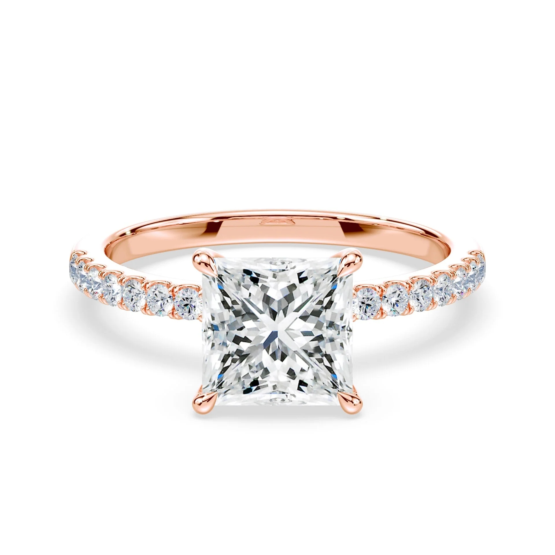 Princess Cut Pave Engagement Ring