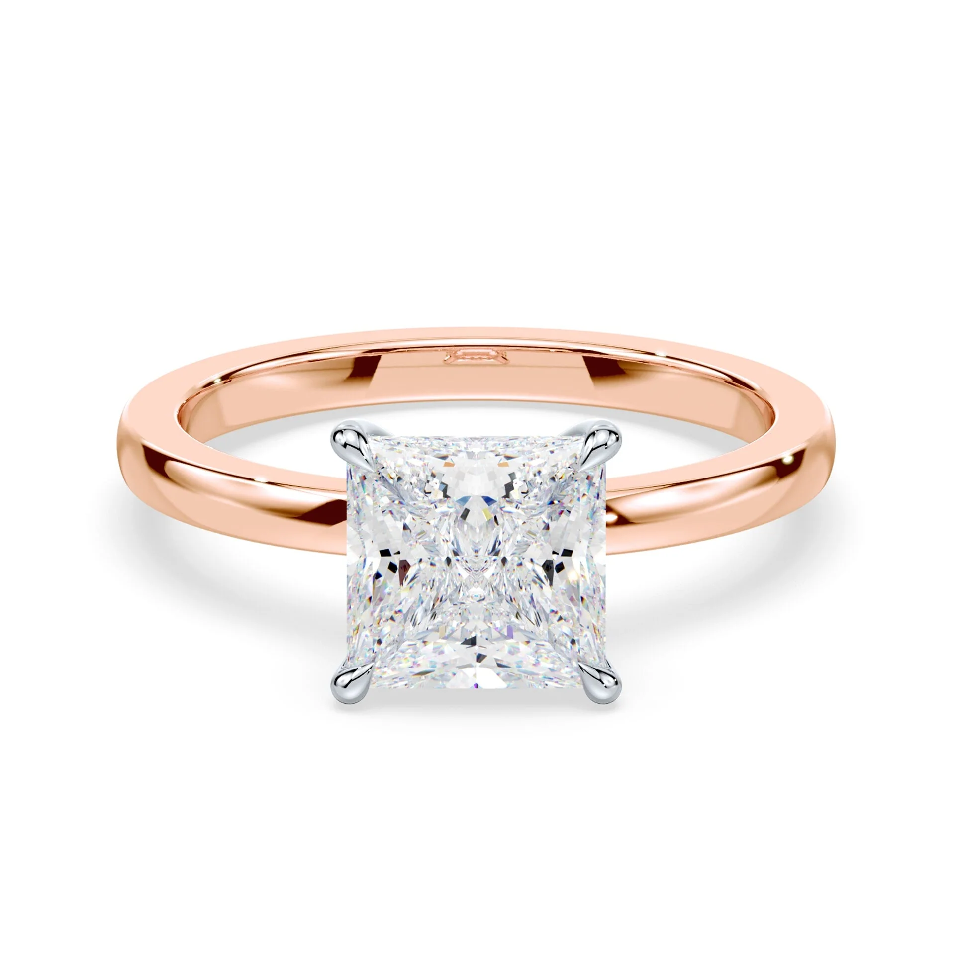 Princess Cut Low Profile Hidden Halo