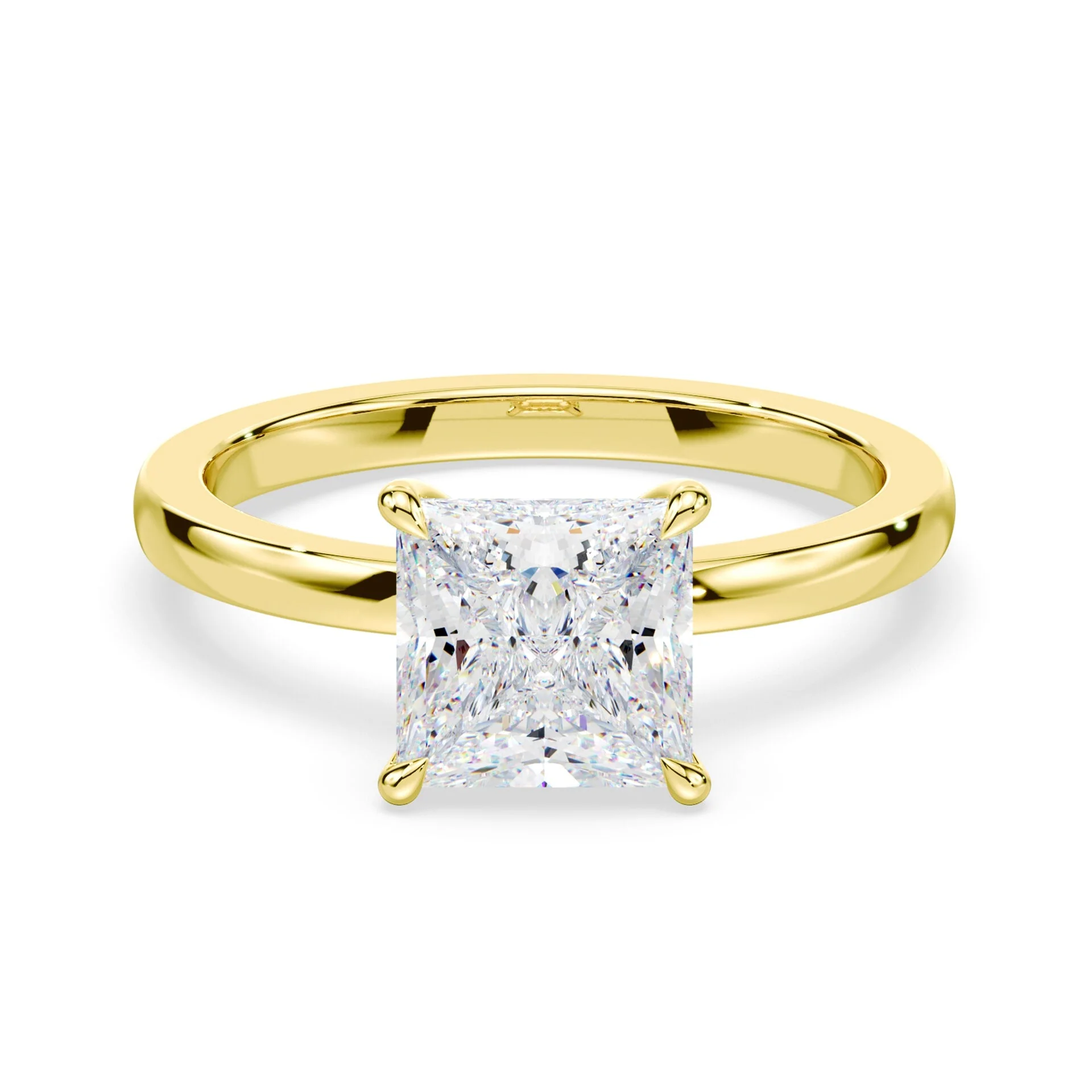 Princess Cut Low Profile Hidden Halo