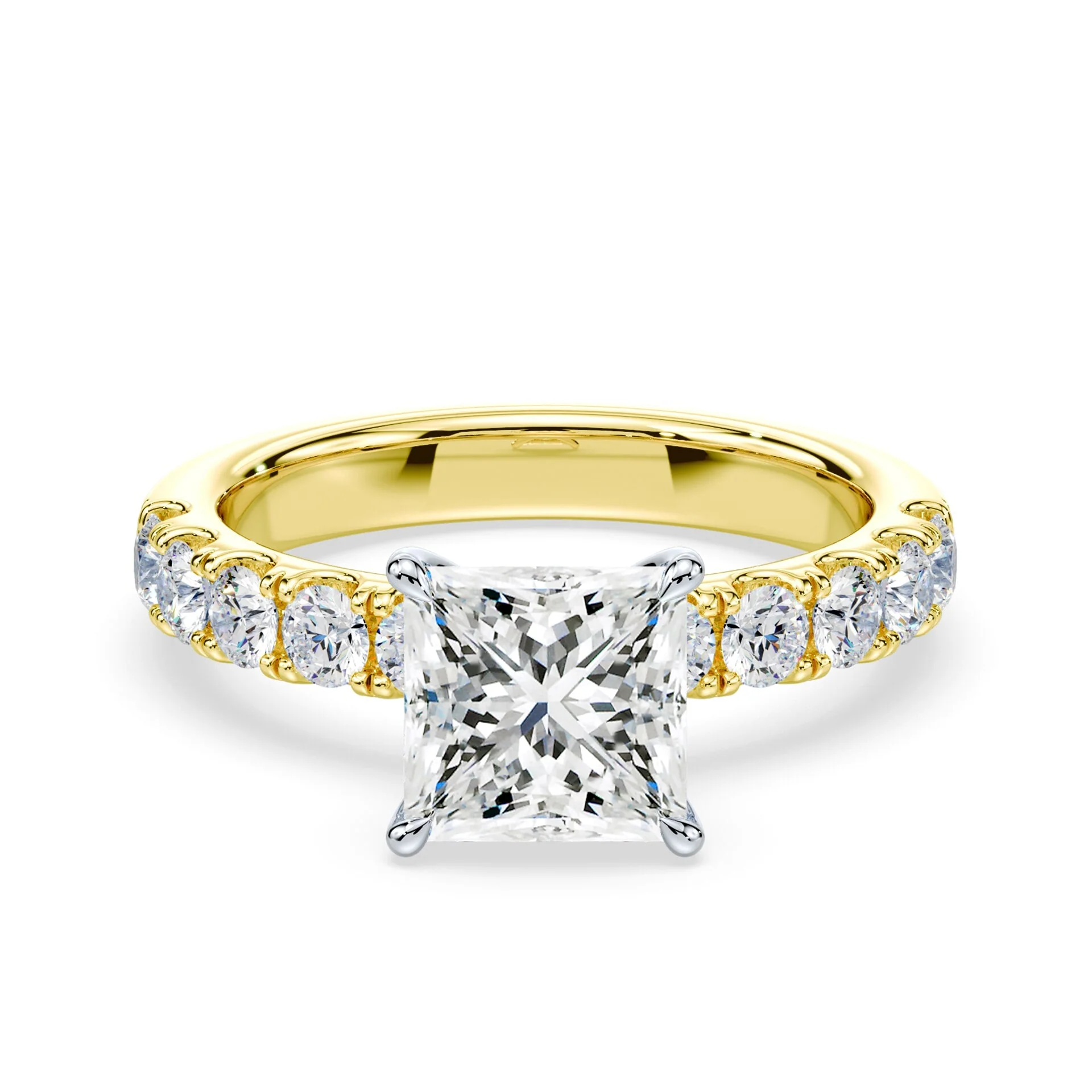 Princess Cut Wide Pave Ring