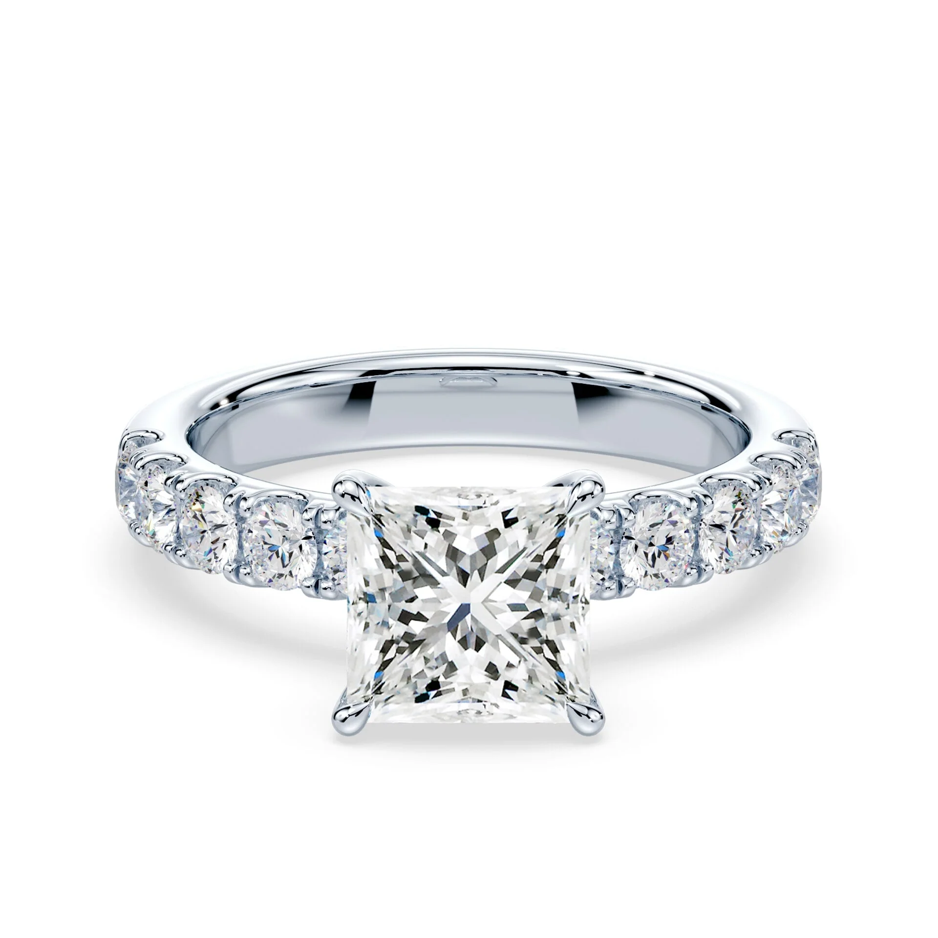 Princess Cut Wide Pave Ring
