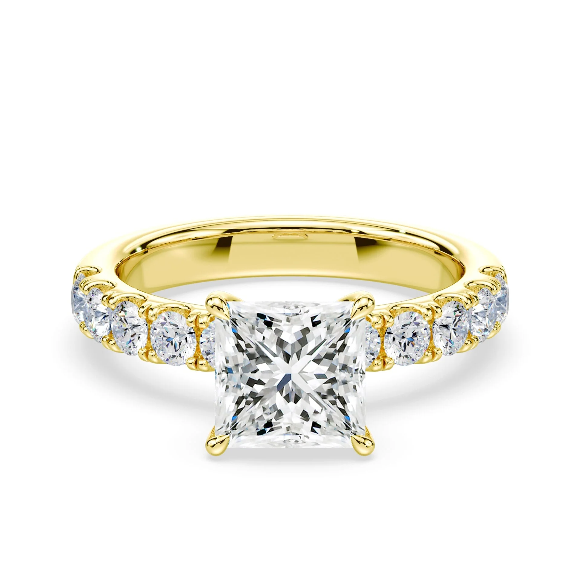 Princess Cut Wide Pave Ring