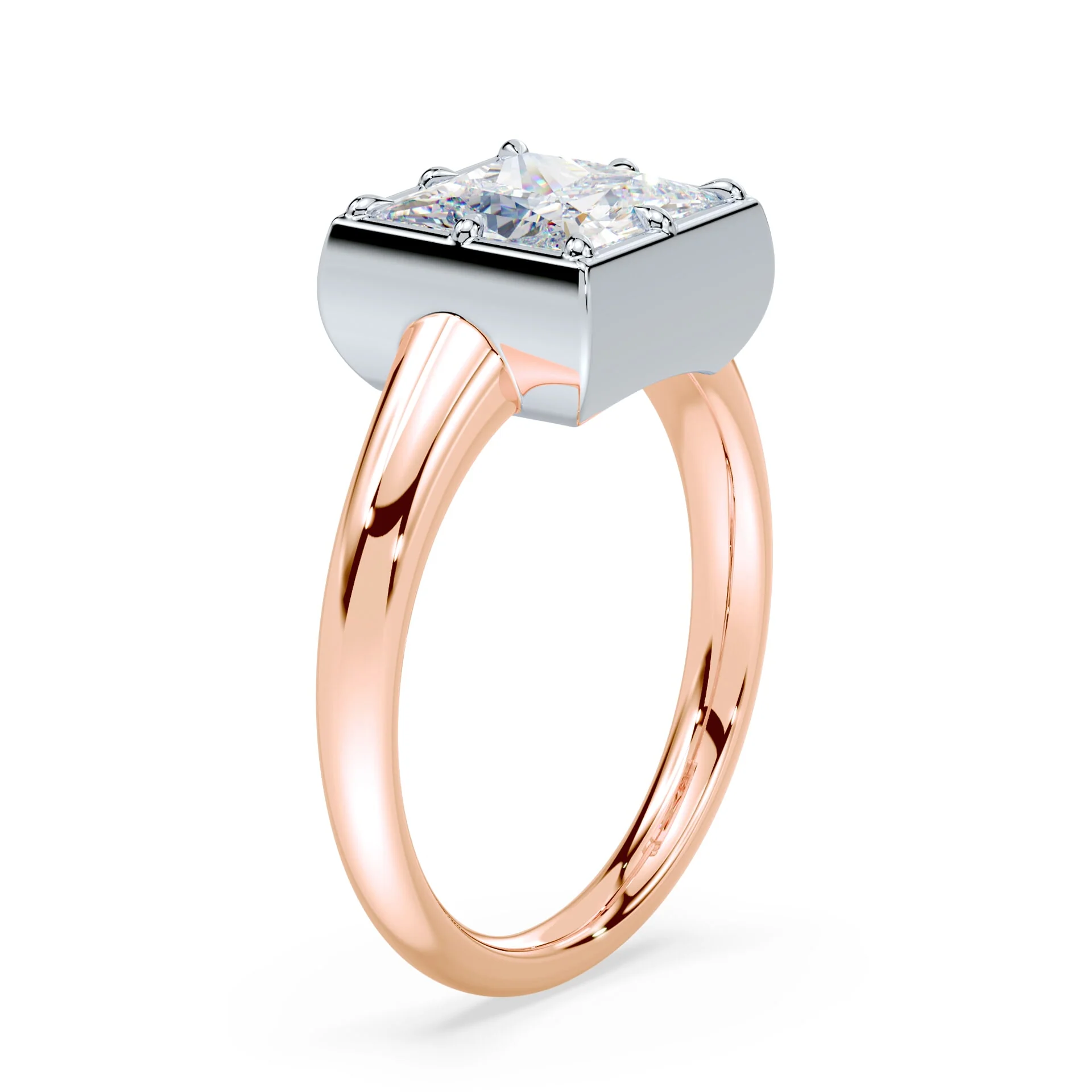 Princess Cut Button Back Ring - Image 2