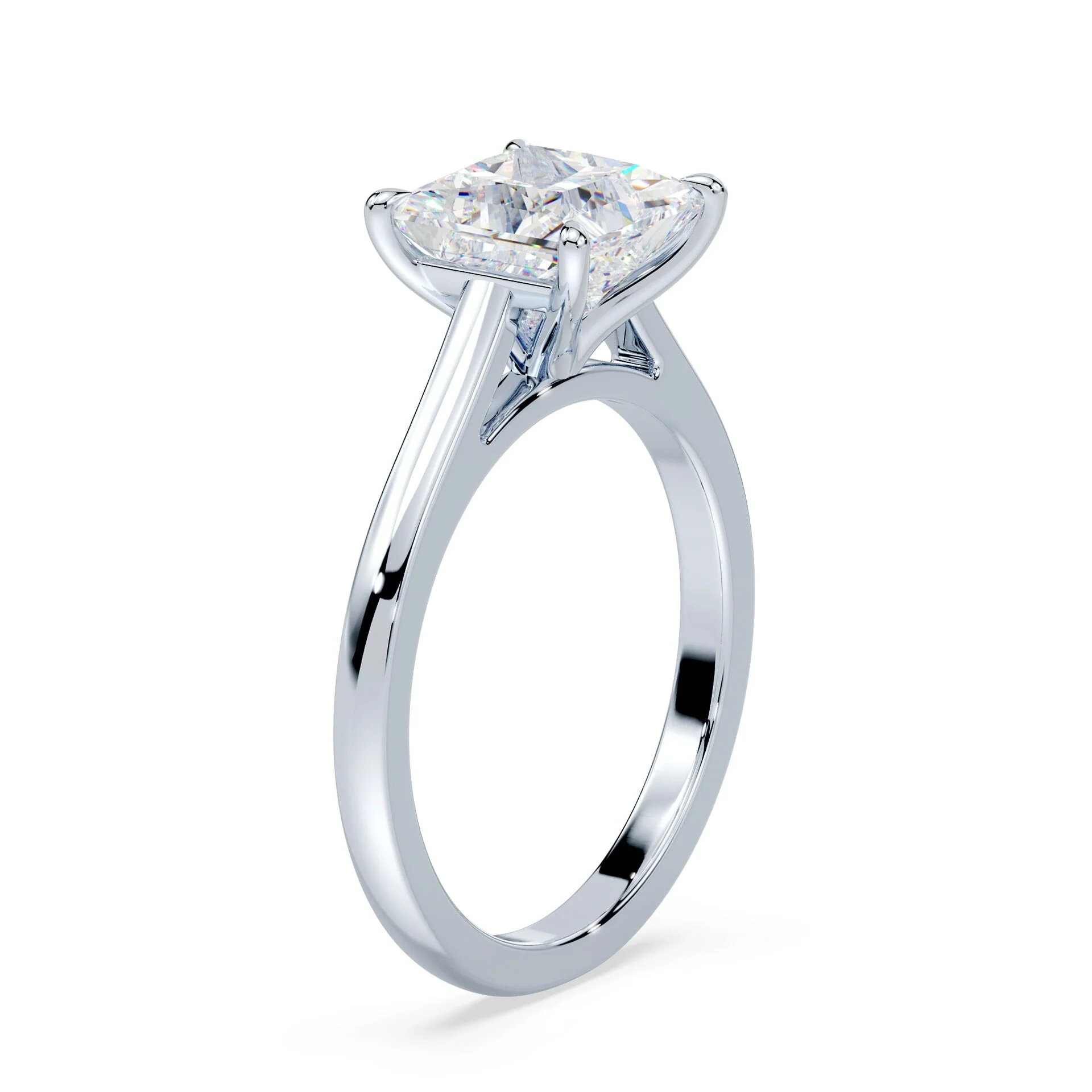Princess Cut Sleek Cathedral Ring - Image 2