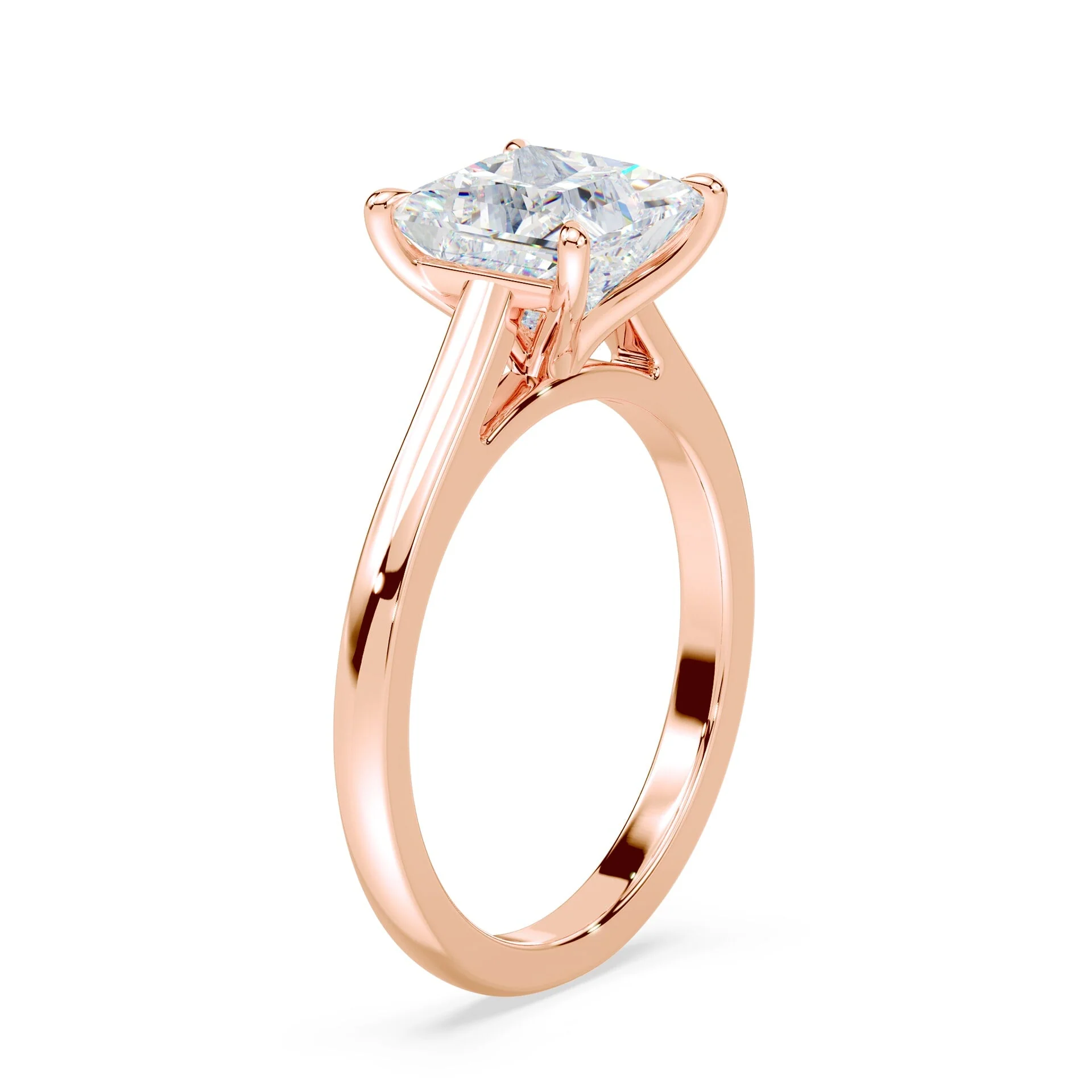Princess Cut Sleek Cathedral Ring - Image 2