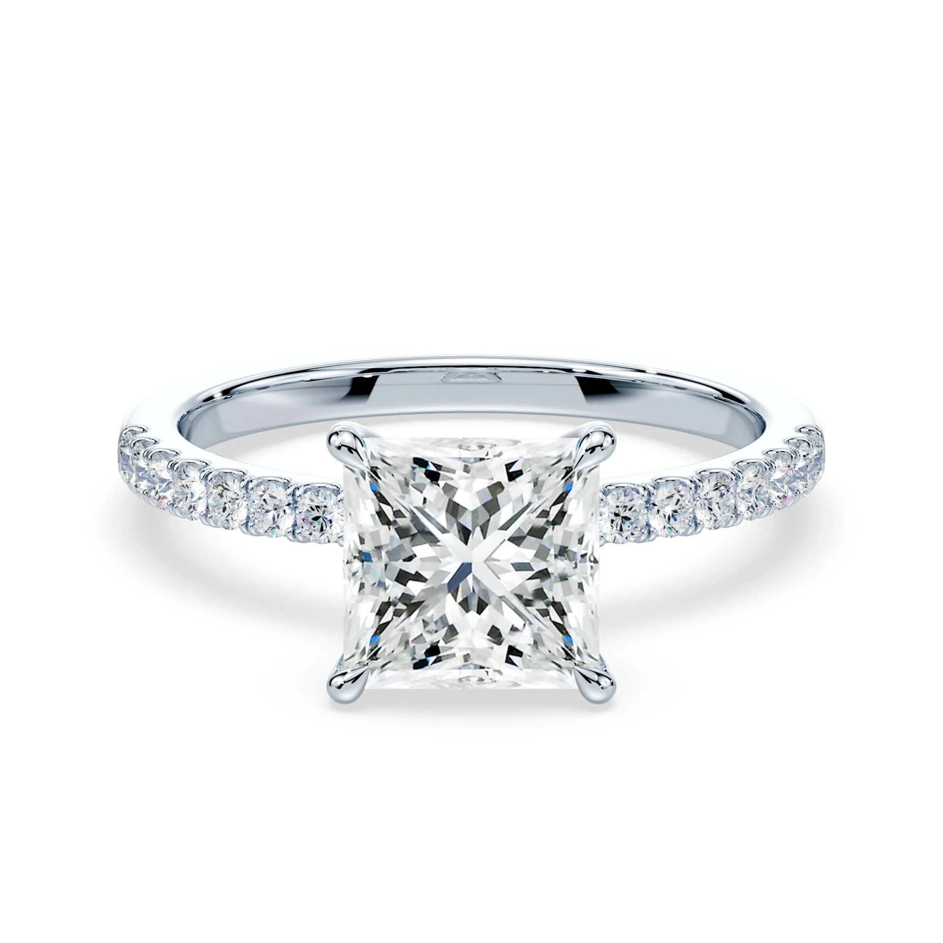 Princess Cut Pave Engagement Ring