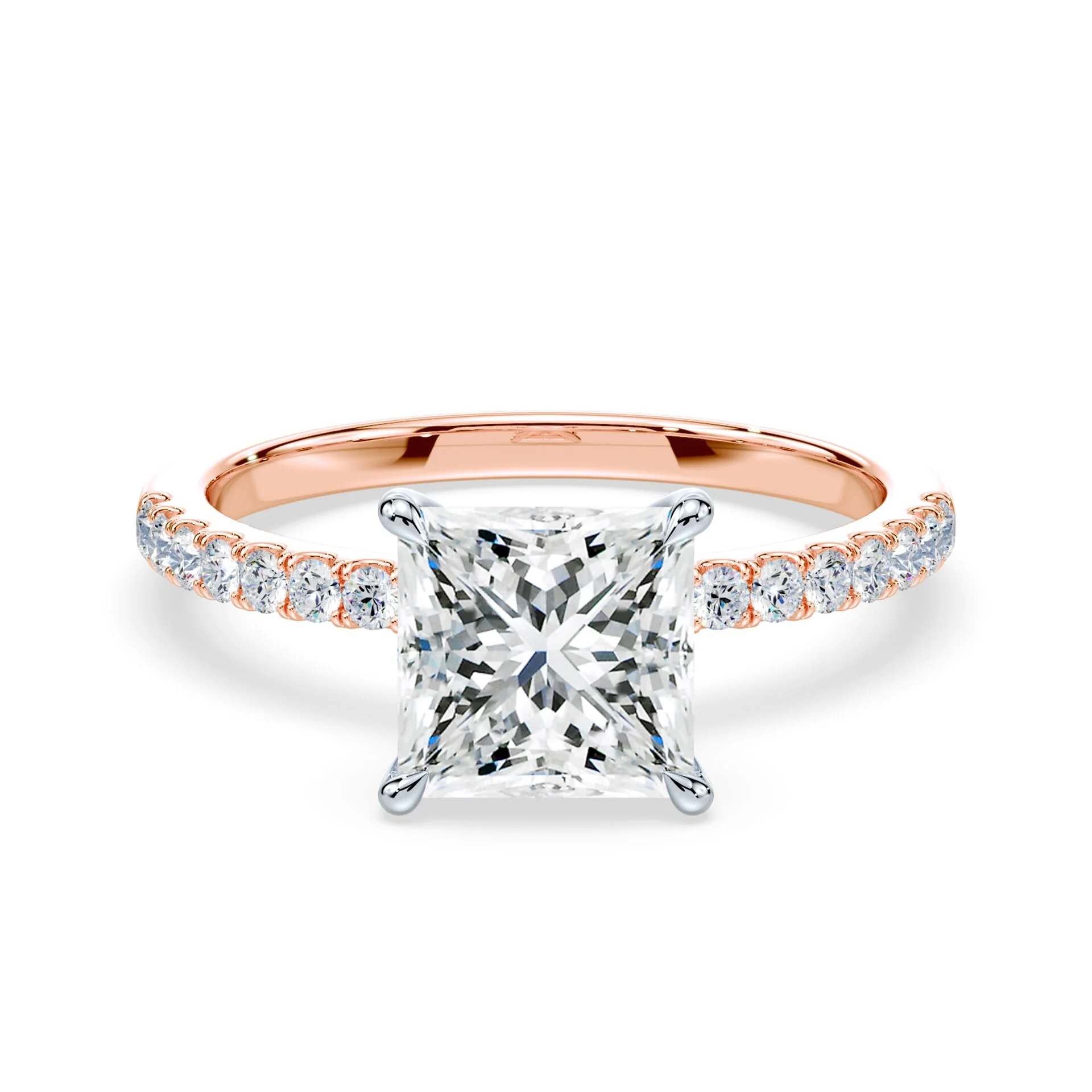 Princess Cut Pave Engagement Ring