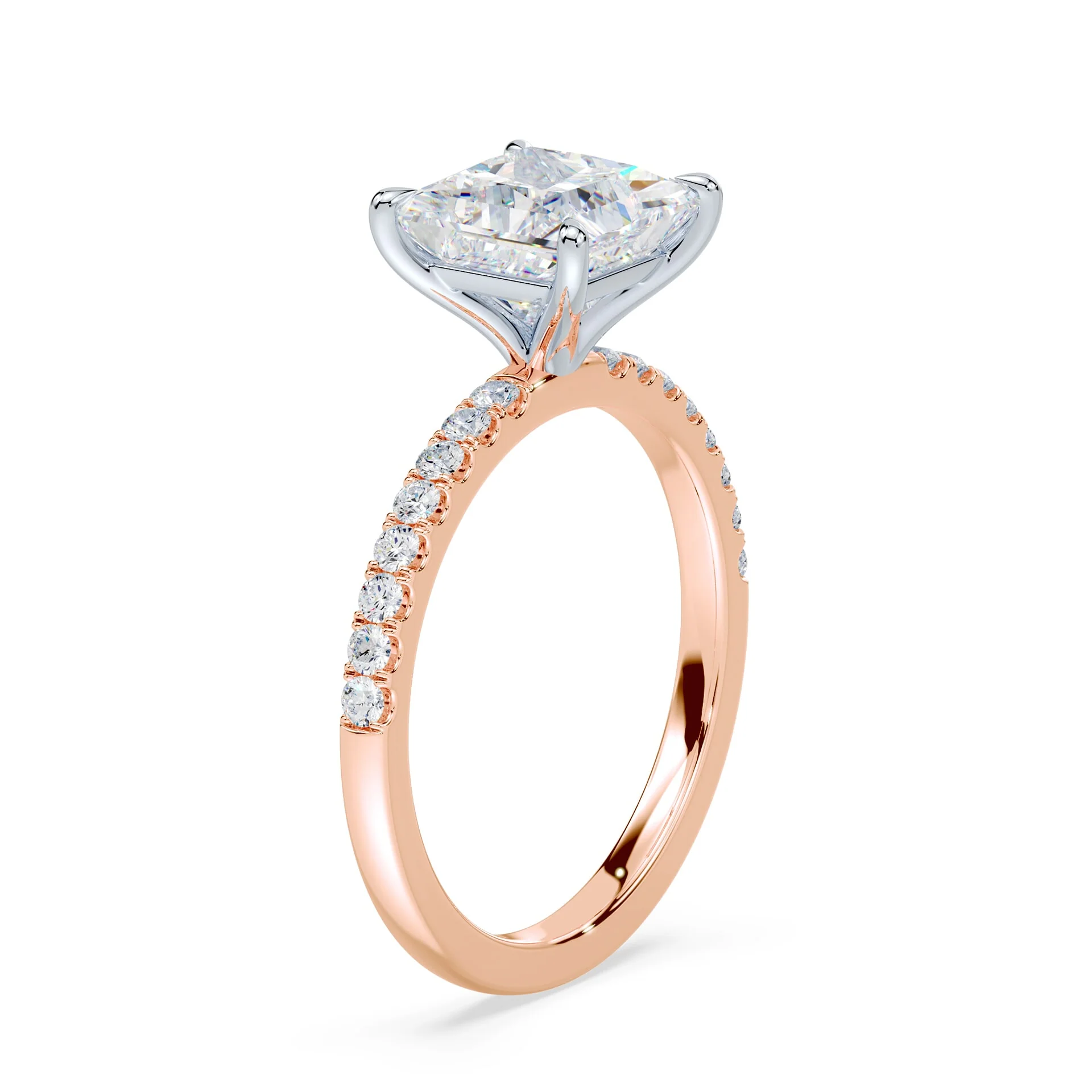 Princess Cut Pave Engagement Ring - Image 2