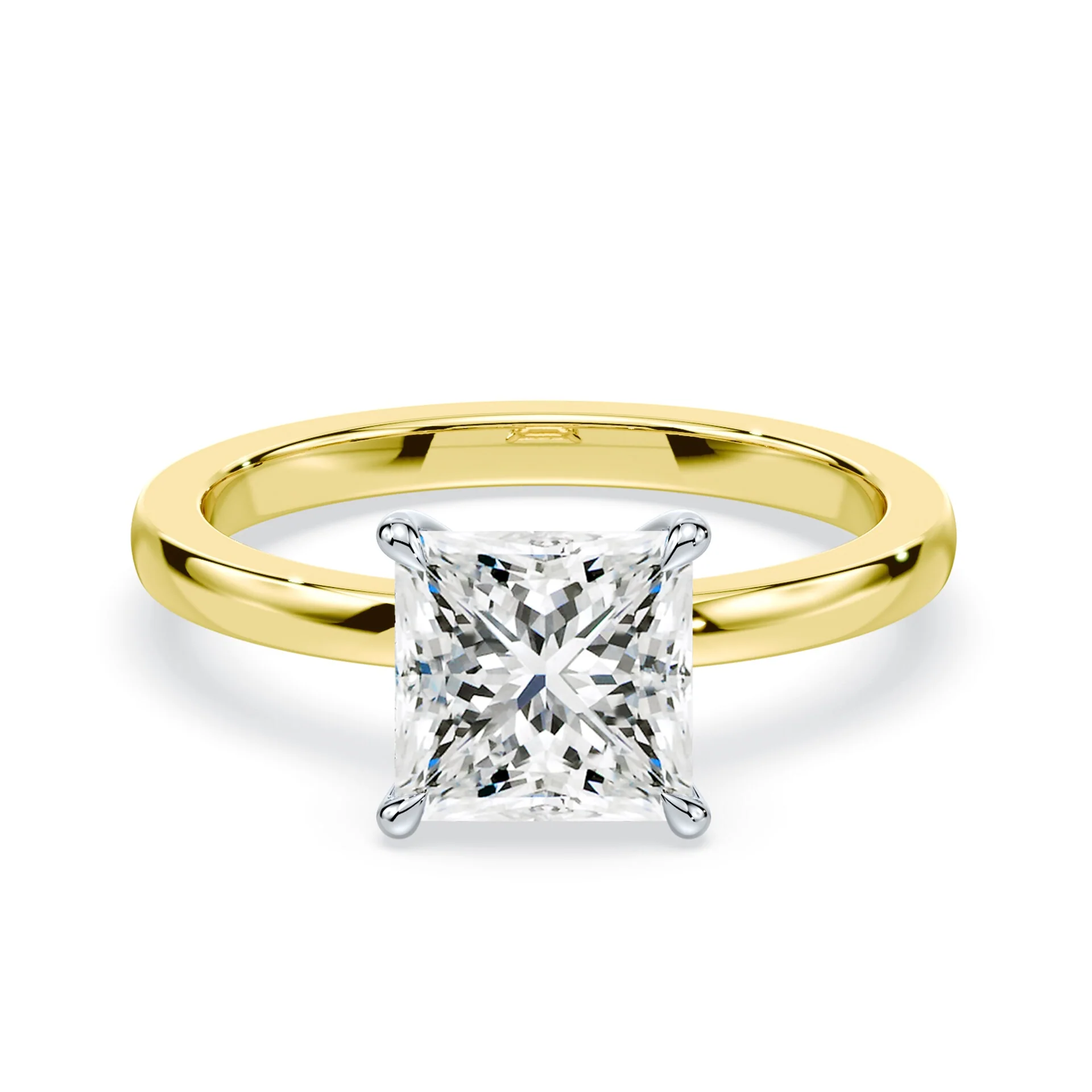 Princess Cut Low Profile Solitaire