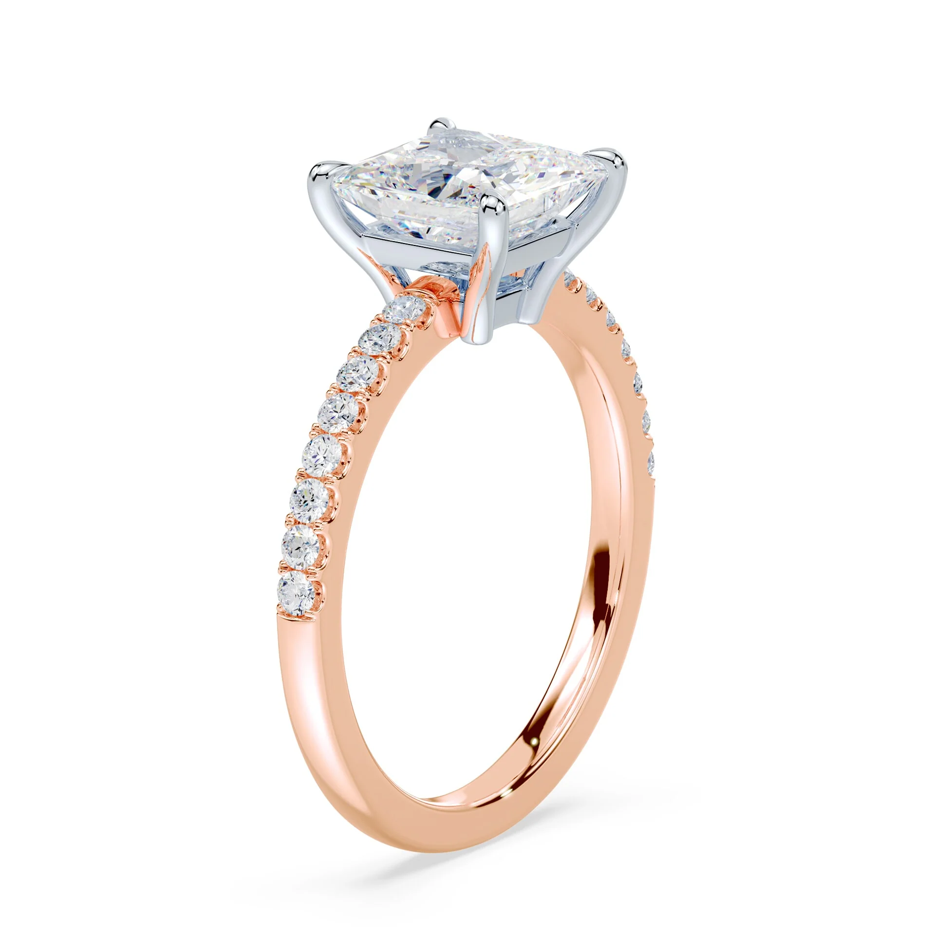 Princess Cut Low Profile Pave Ring - Image 2