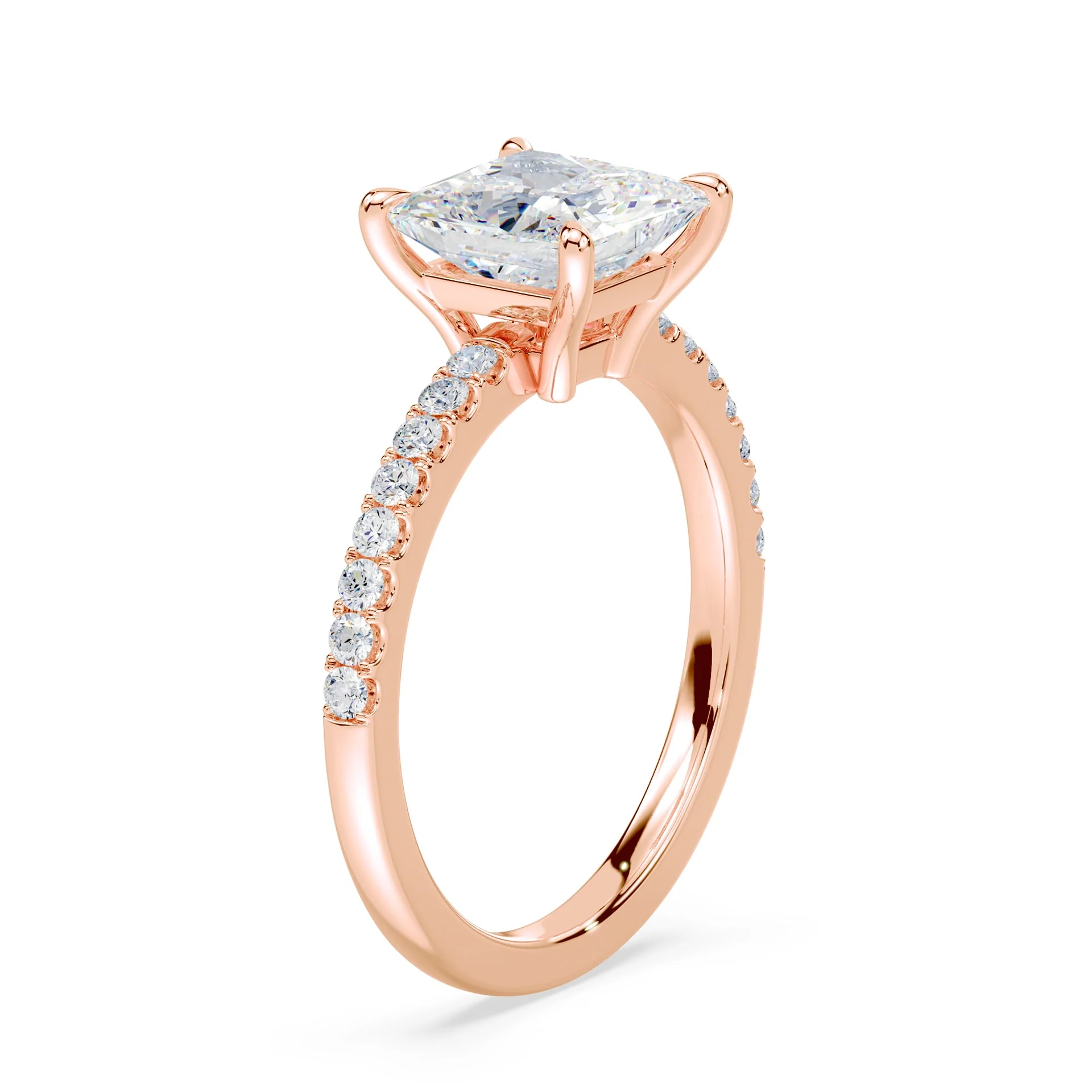 Princess Cut Low Profile Pave Ring - Image 2