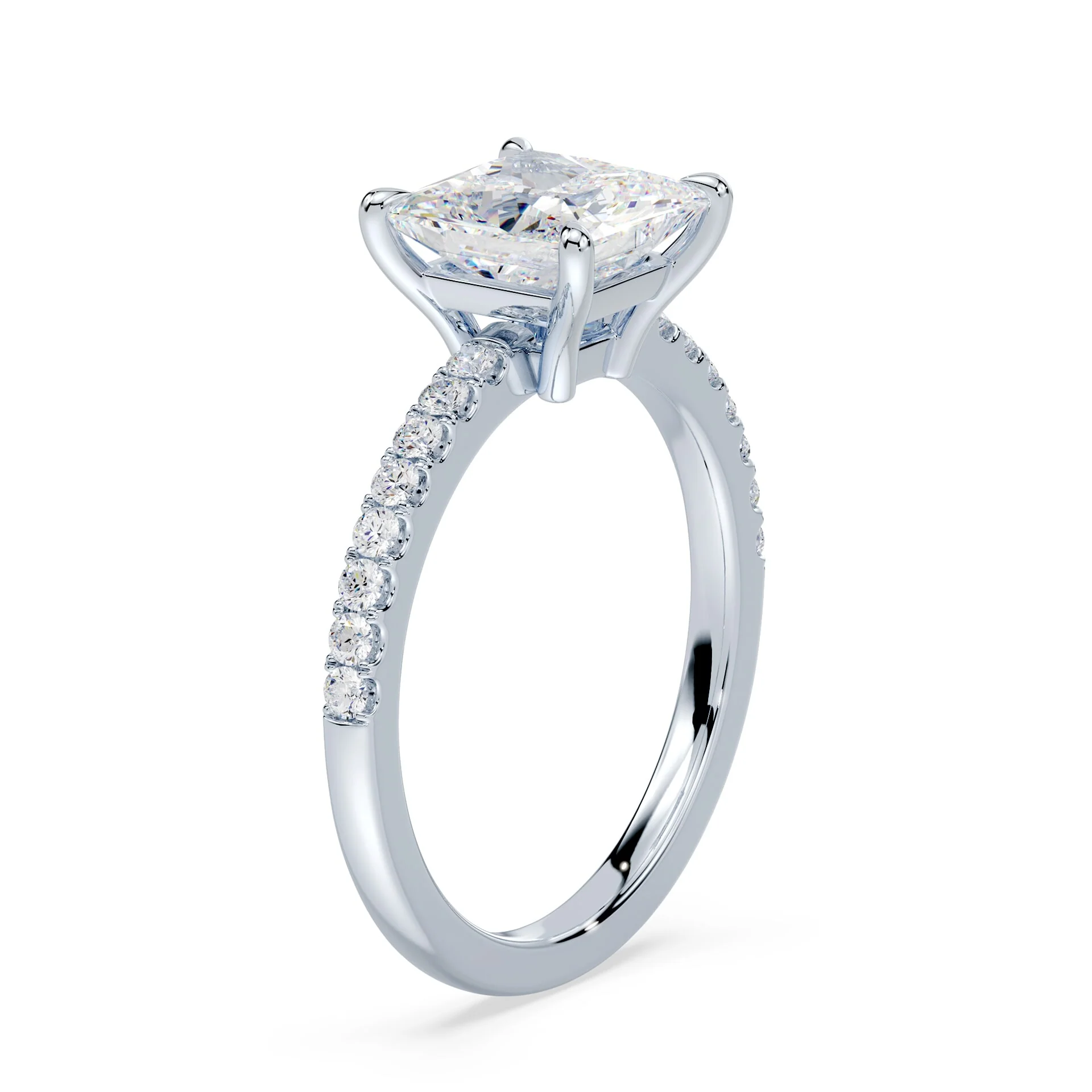 Princess Cut Low Profile Pave Ring - Image 2