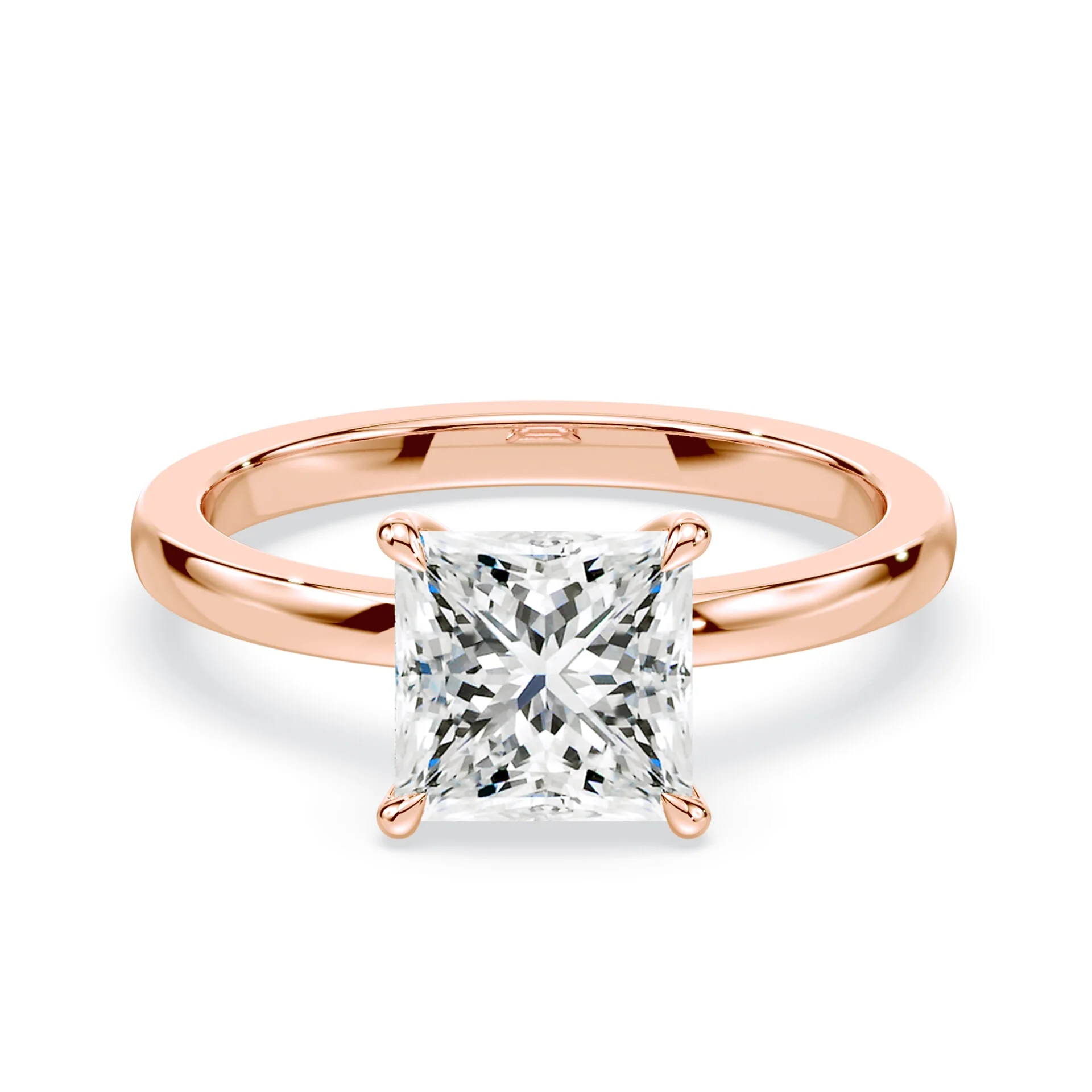 Princess Cut Low Profile Solitaire
