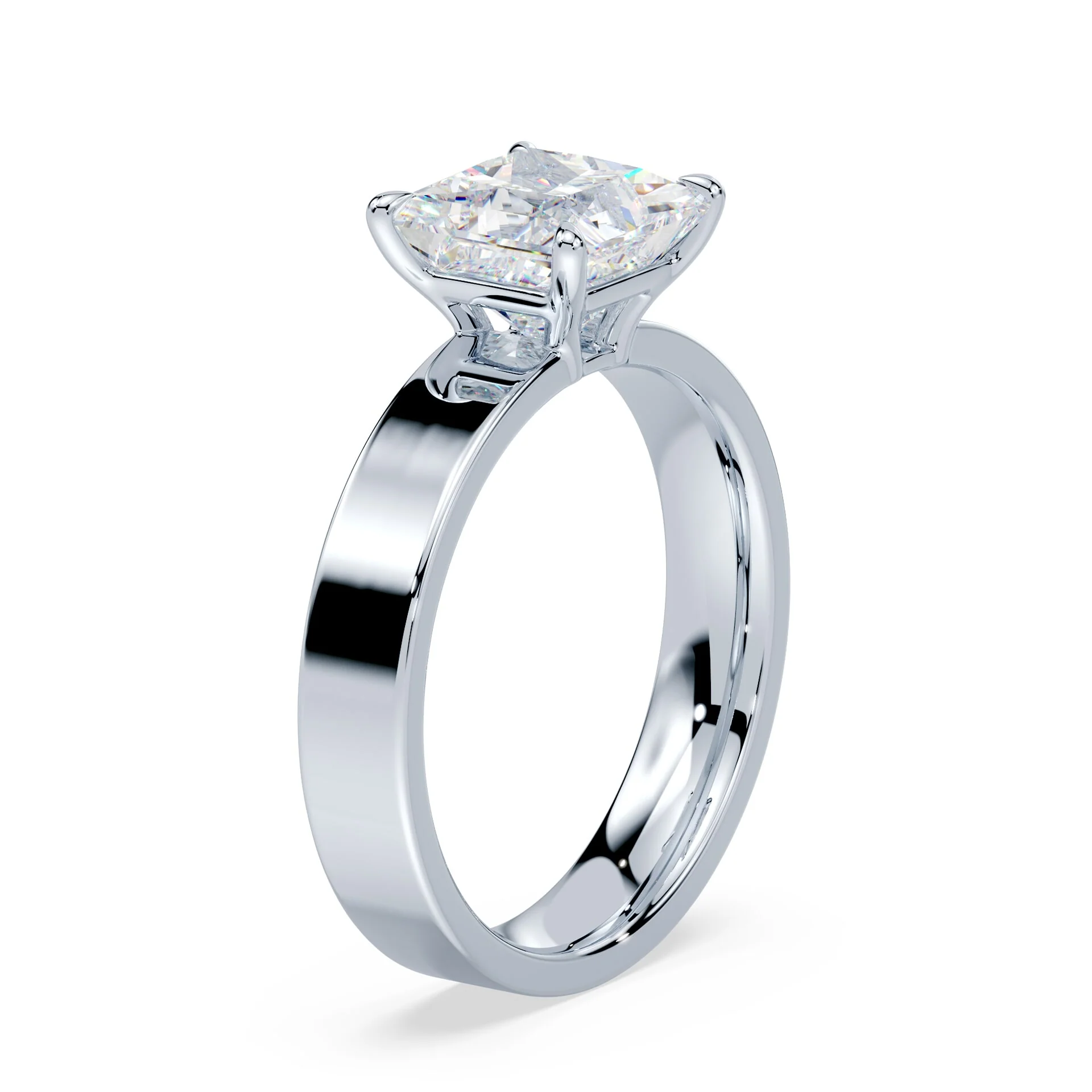 Princess Cut Low Profile Wide Solitaire - Image 2