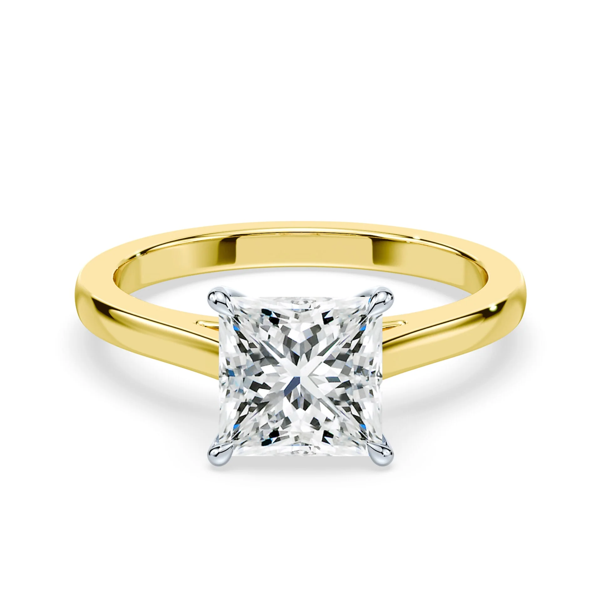 Princess Cut Cathedral Ring