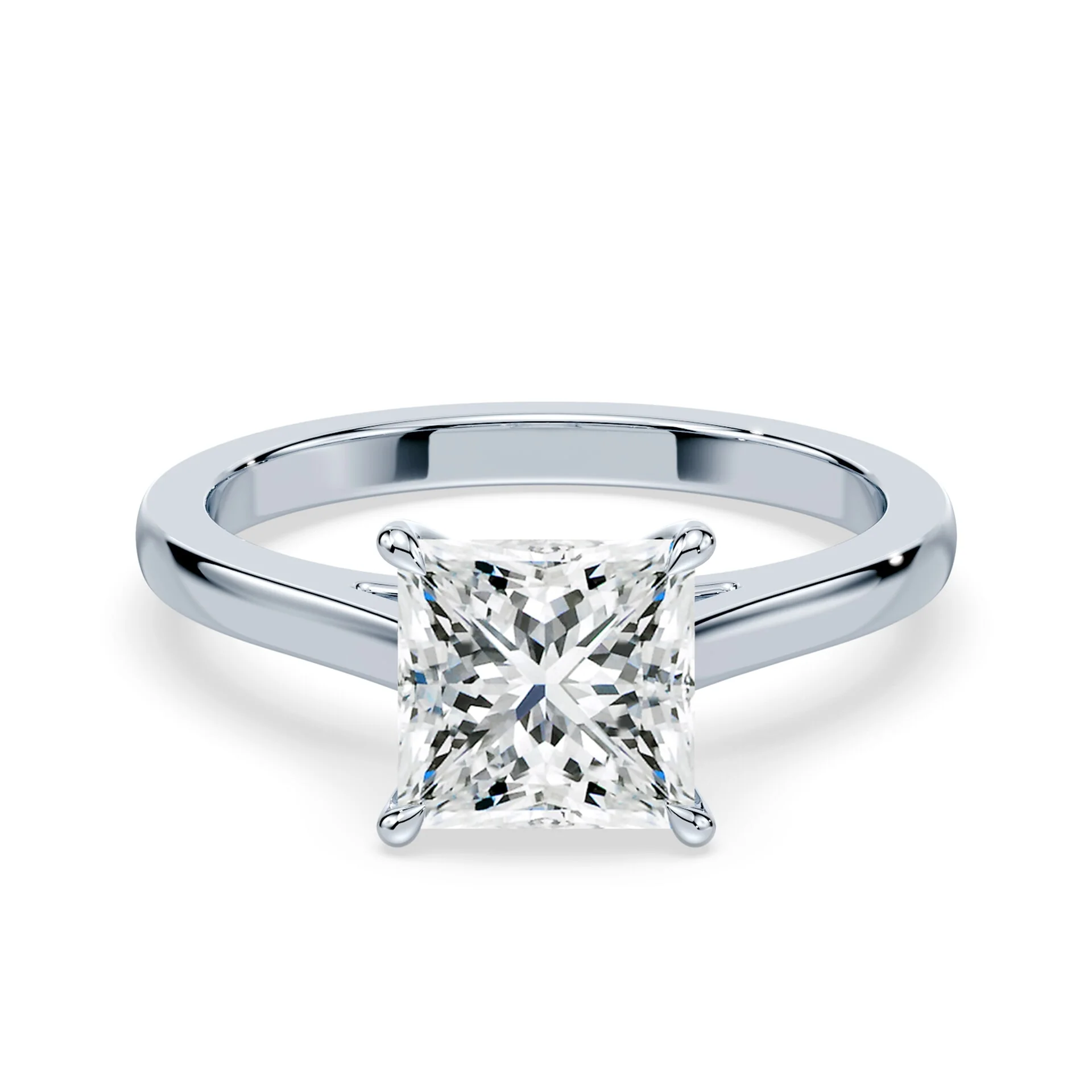 Princess Cut Cathedral Ring