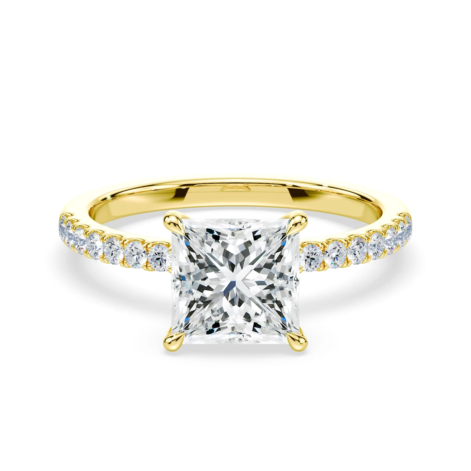 Princess Cut Pave Engagement Ring