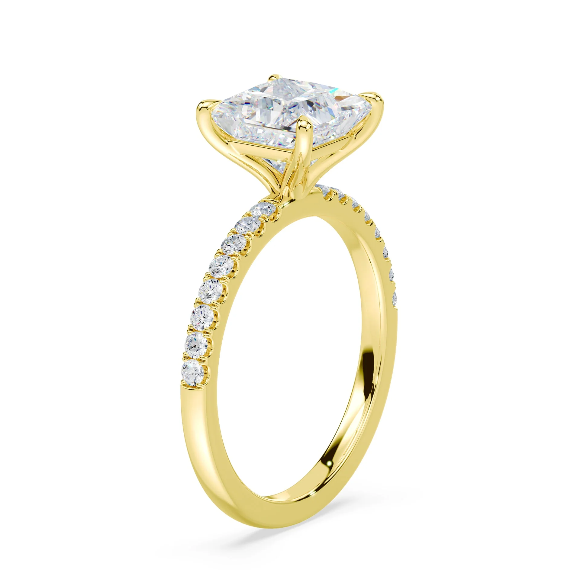 Princess Cut Pave Engagement Ring - Image 2