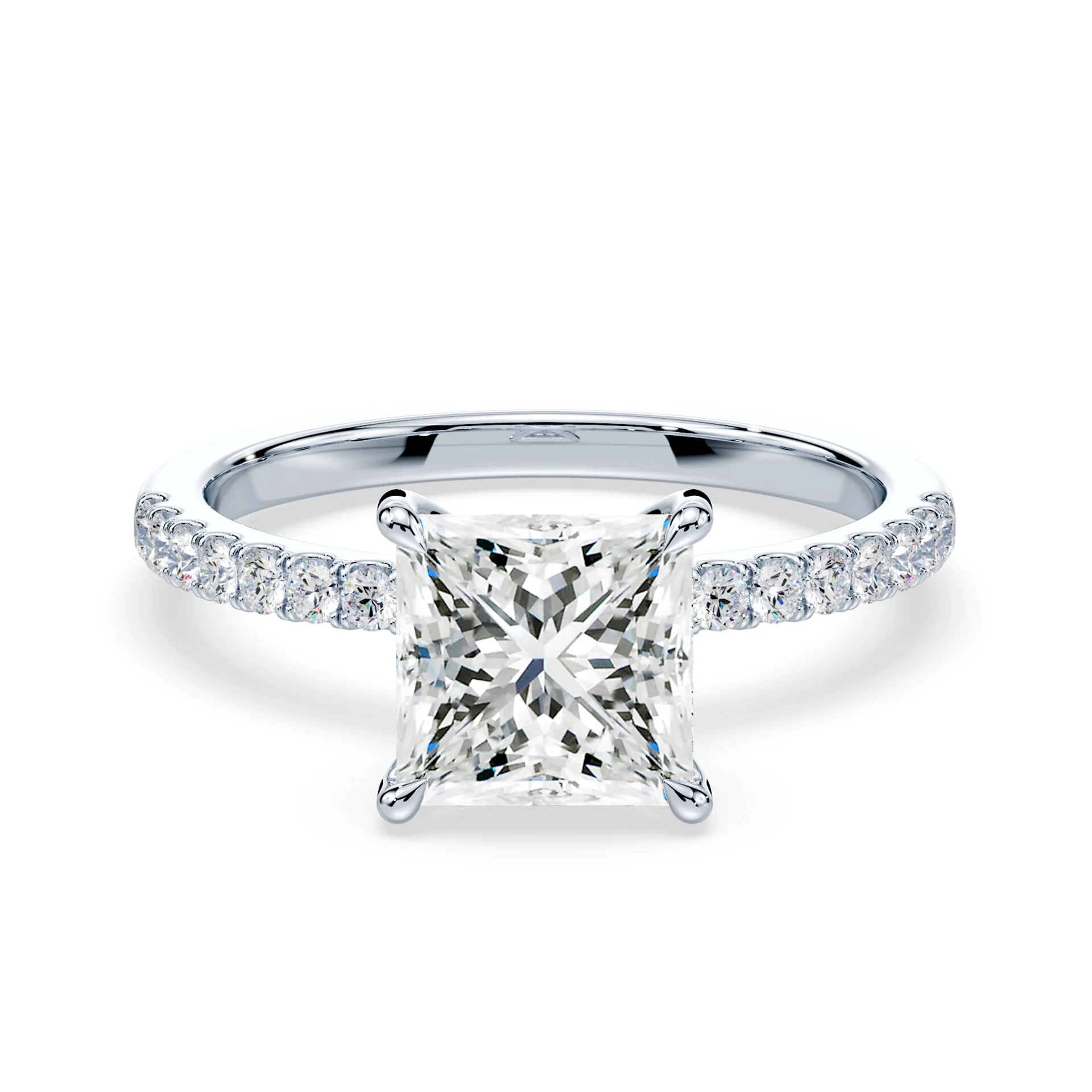 Princess Hidden Halo Pave Ring