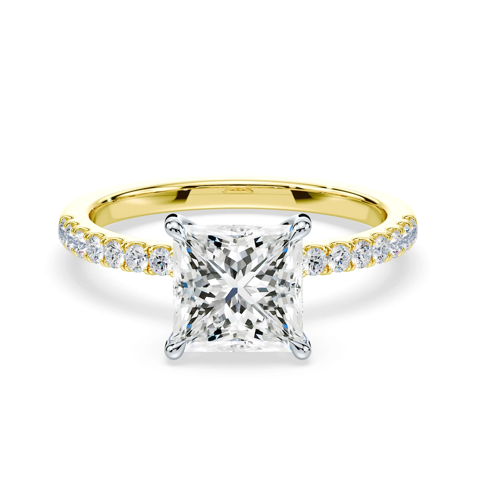Princess Hidden Halo Pave Ring