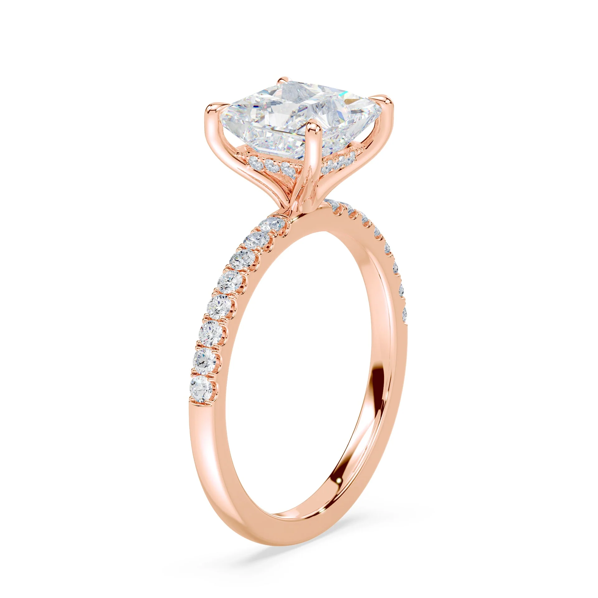 Princess Hidden Halo Pave Ring - Image 2