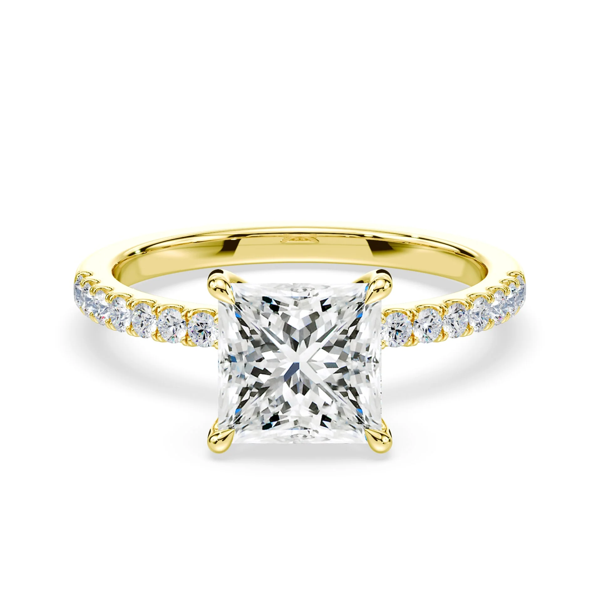 Princess Hidden Halo Pave Ring
