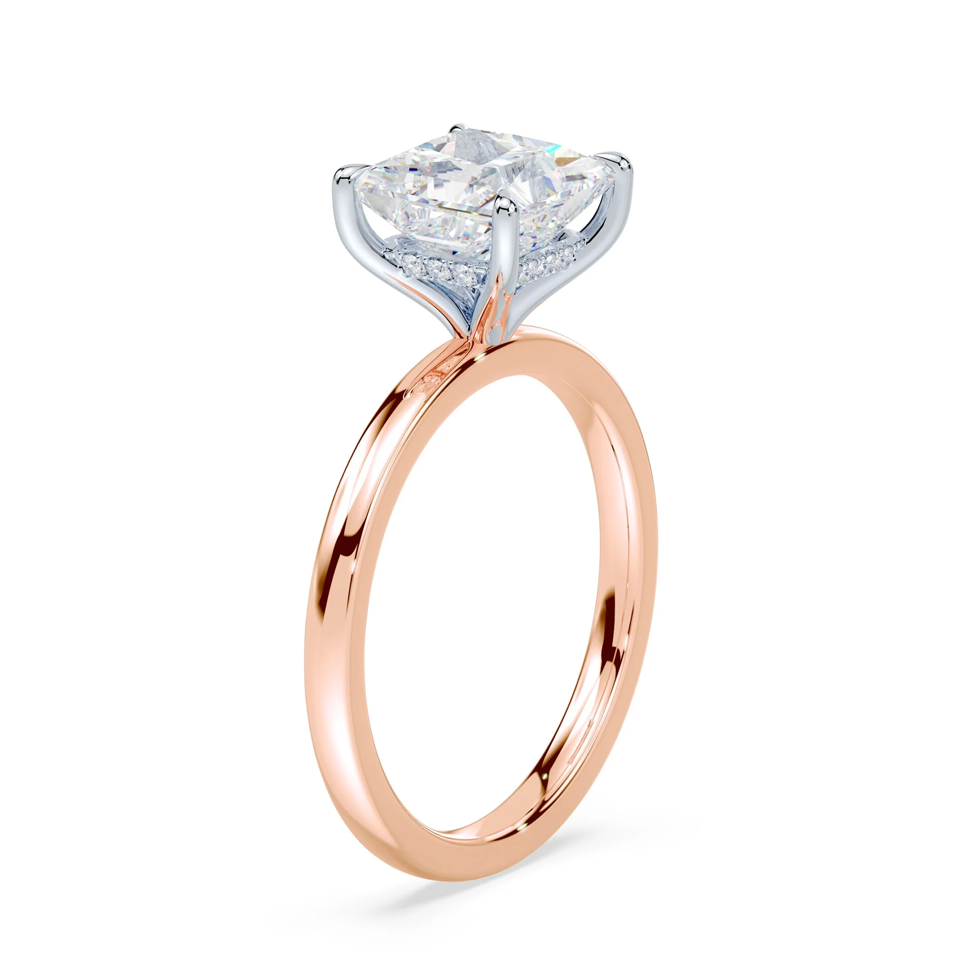 Princess Hidden Halo Engagement Ring - Image 2