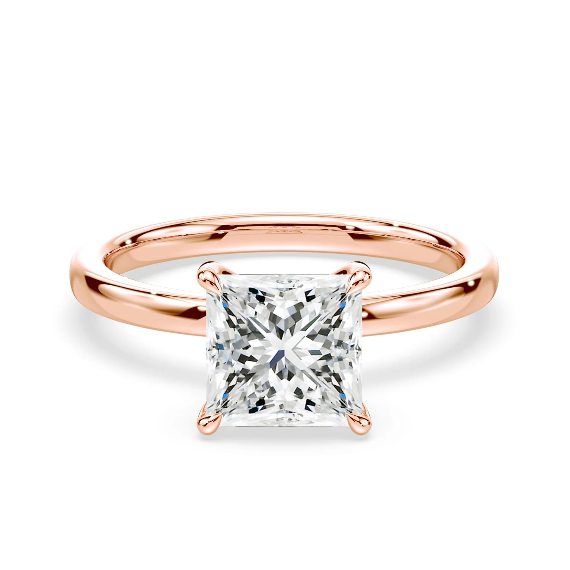 Princess Hidden Halo Engagement Ring