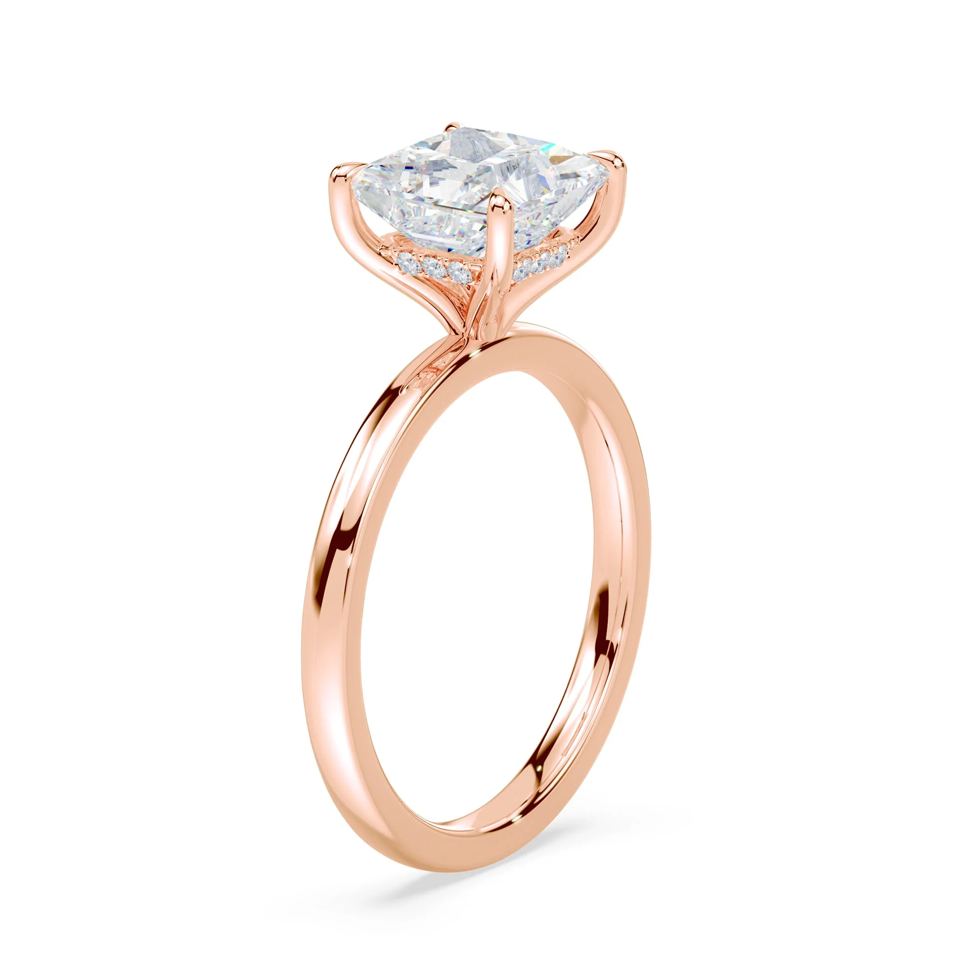 Princess Hidden Halo Engagement Ring - Image 2