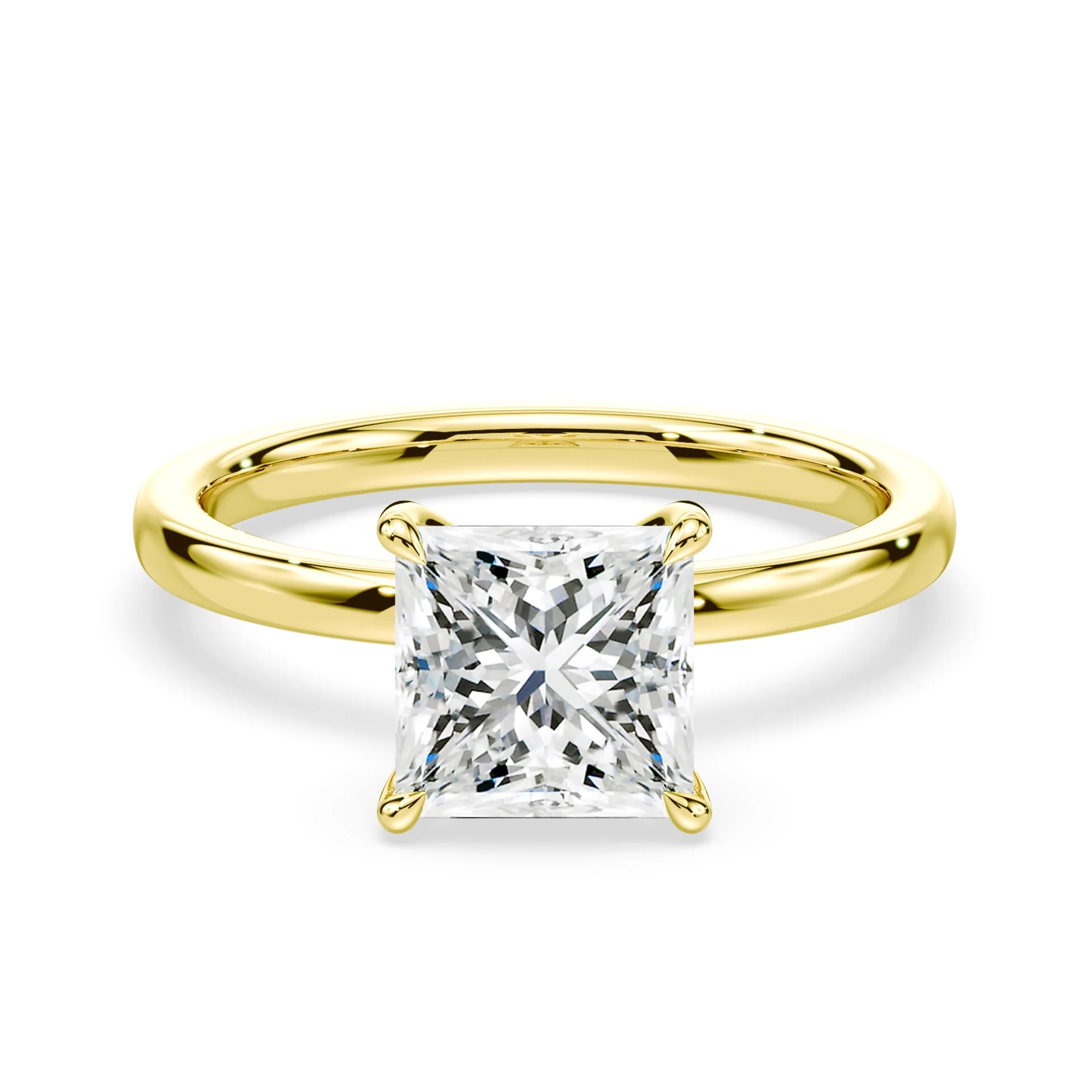 Princess Hidden Halo Engagement Ring