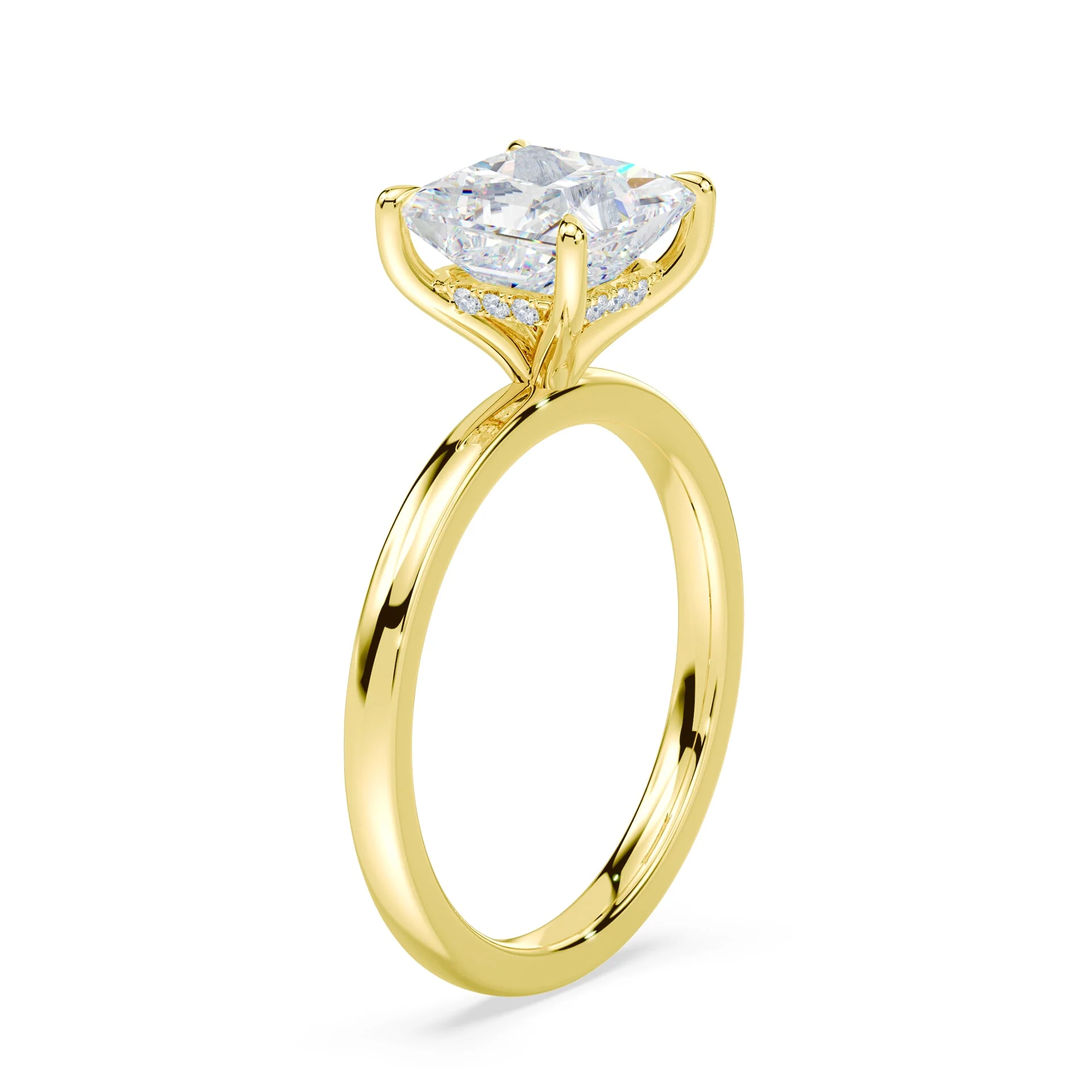 Princess Hidden Halo Engagement Ring - Image 2