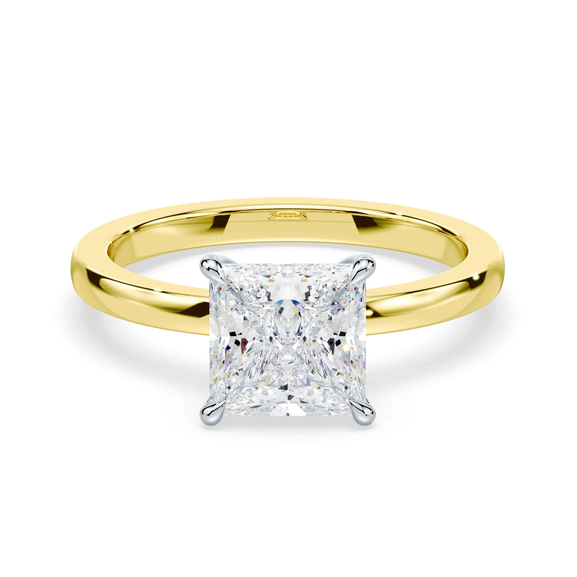 Princess Cut Low Profile Hidden Halo