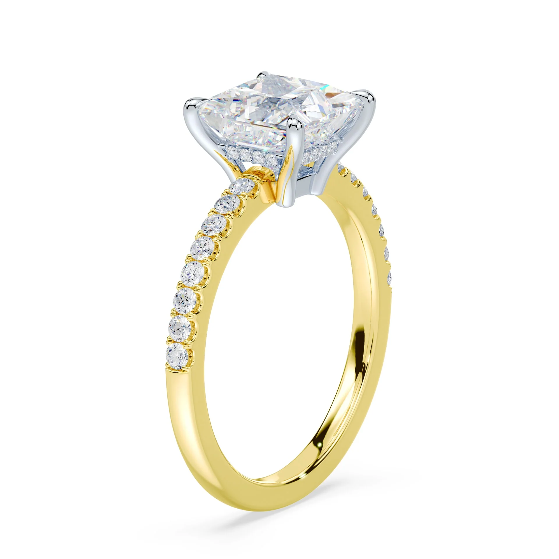Princess Low Profile Hidden Halo Pave - Image 2