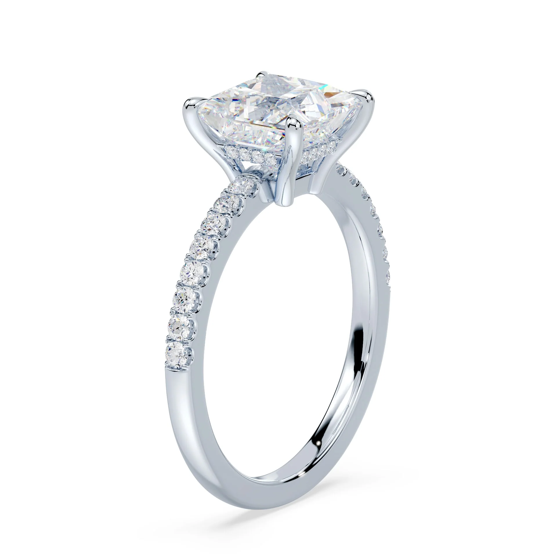 Princess Low Profile Hidden Halo Pave - Image 2