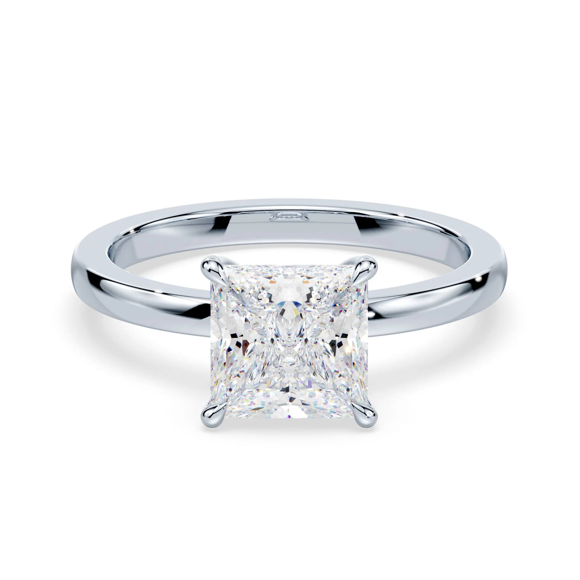 Princess Cut Low Profile Hidden Halo