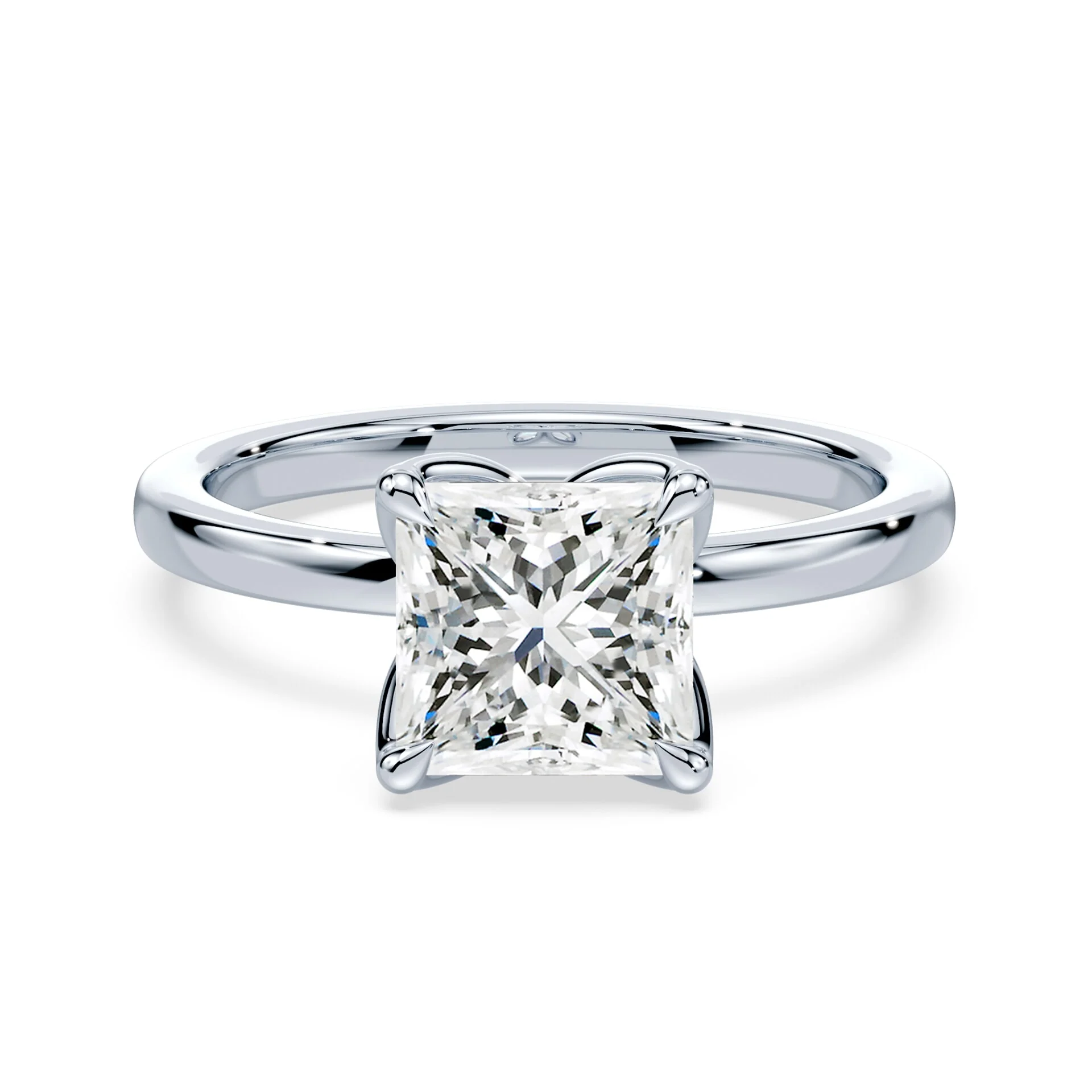 Princess Cut Tulip Engagement Ring