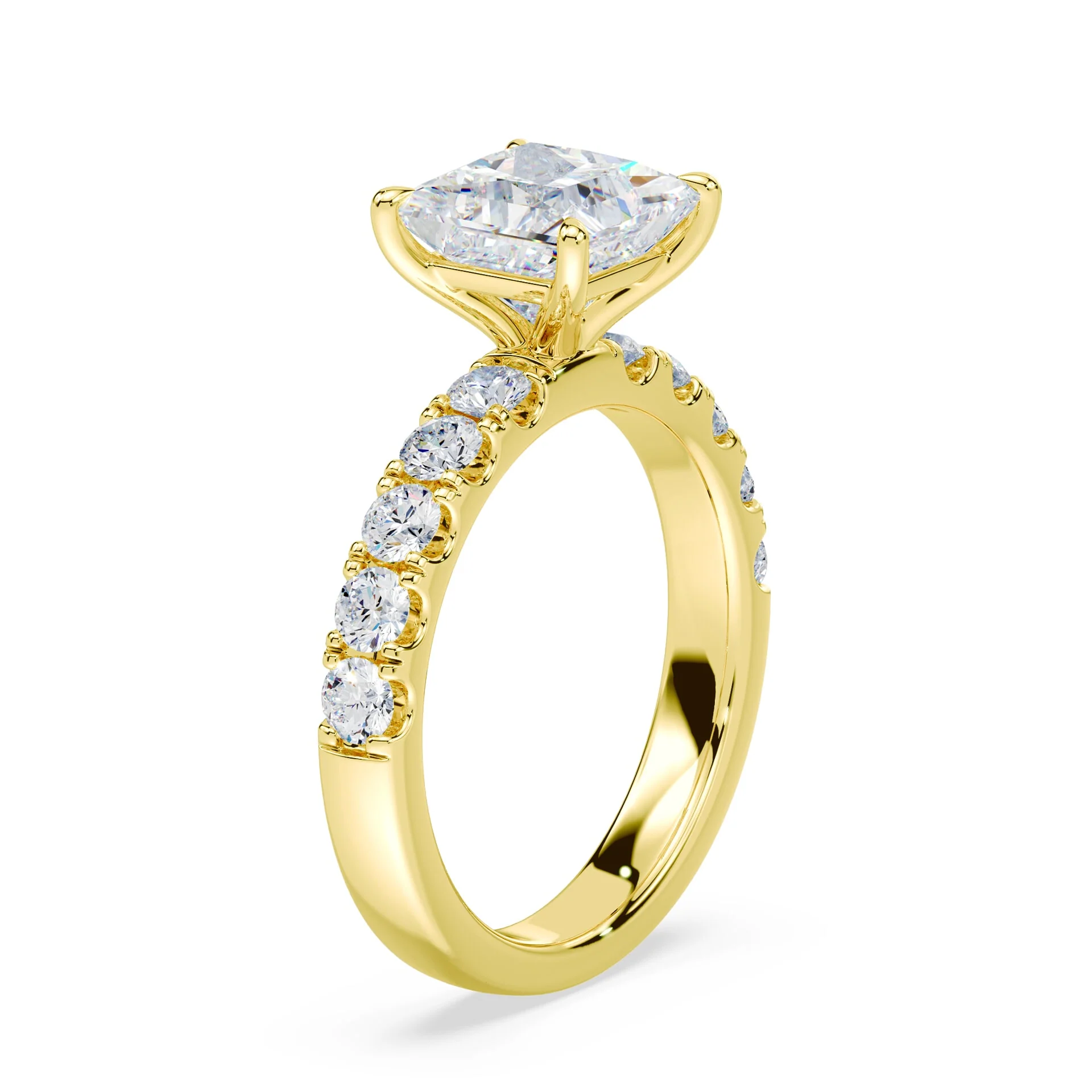 Princess Cut Wide Pave Ring - Image 2