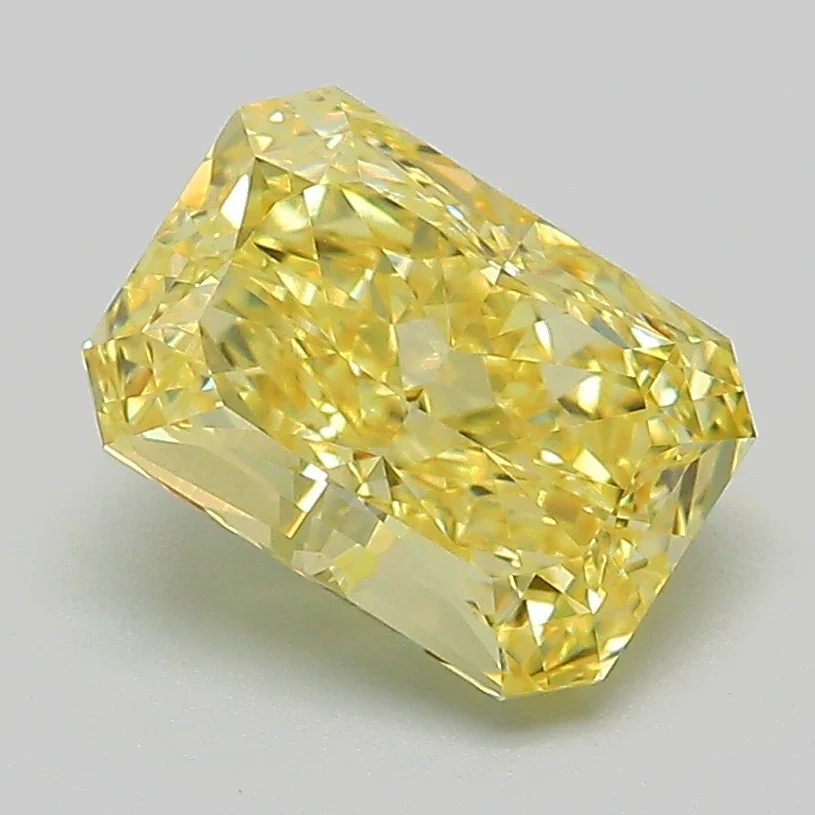 Radiant 2.20ct Fancy Vivid  Yellow VS1