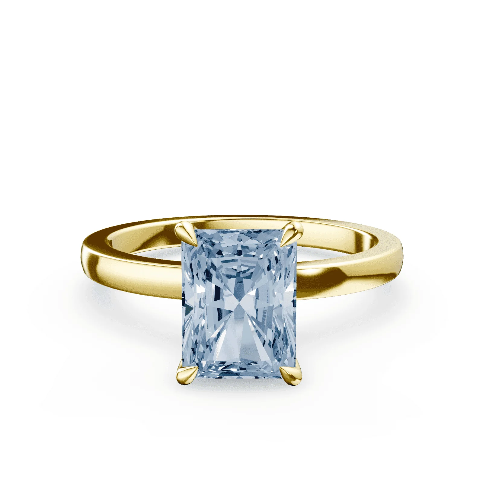 Radiant Cut Blue Diamond Ring