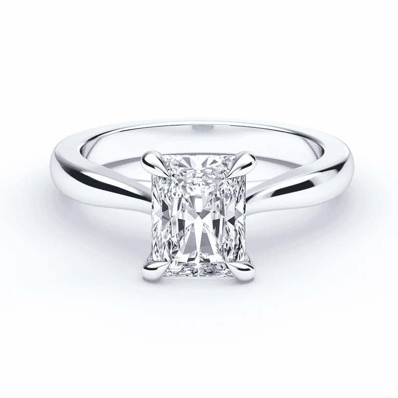 Radiant Cut Mini Cathedral Ring