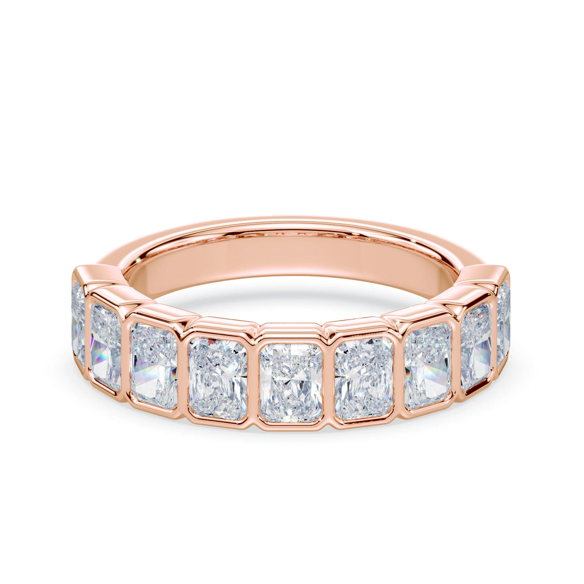 Radiant Cut Lab Diamond Bezel Band